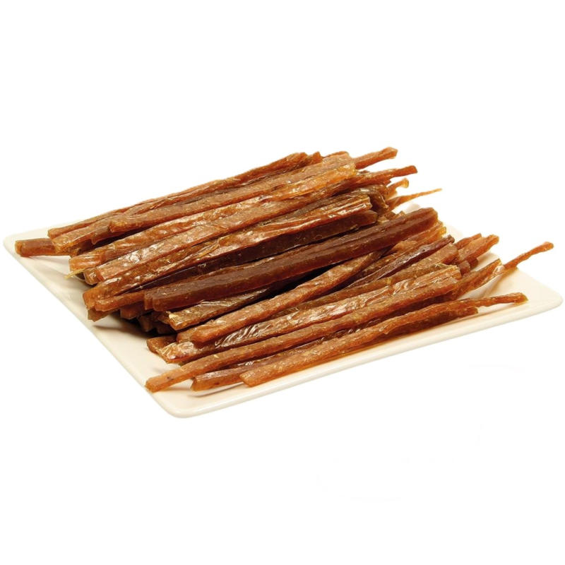 Snack aus Brassen, in Streifen, gesalzen und gedörrt