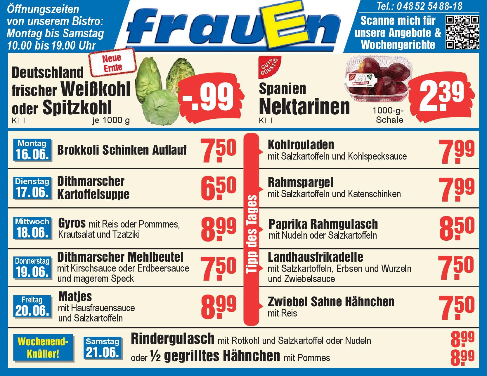 Edeka prospekt Heide	 (ab 16.06.2025) » Angebote Online | Seite: 1 | Produkte: Pommes, Brokkoli, Schinken, Sahne