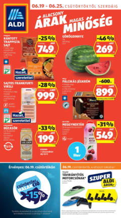 Aldi Akciós újság - amely érvényes a következő dátumtól: 19.06.2025