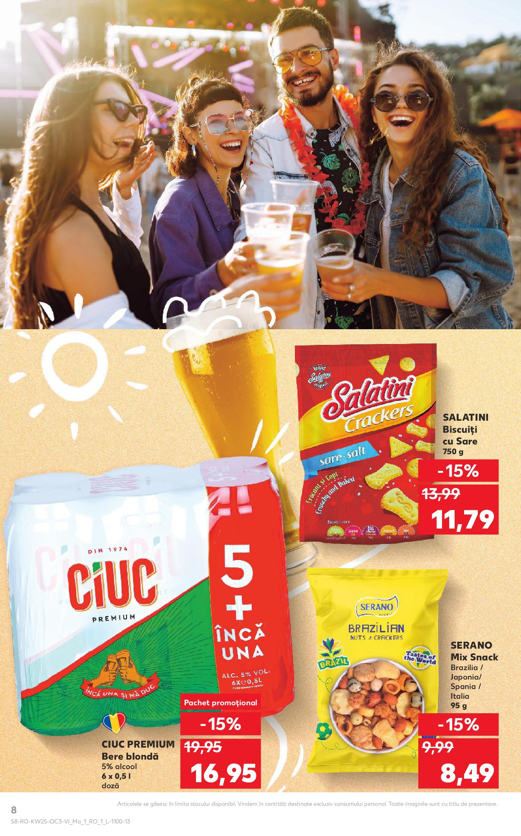 Catalog Kaufland - Bistriţa 20.06.2025 - Revista si Oferta | Pagină: 8 | Produse: Bere, Biscuiți, Sare