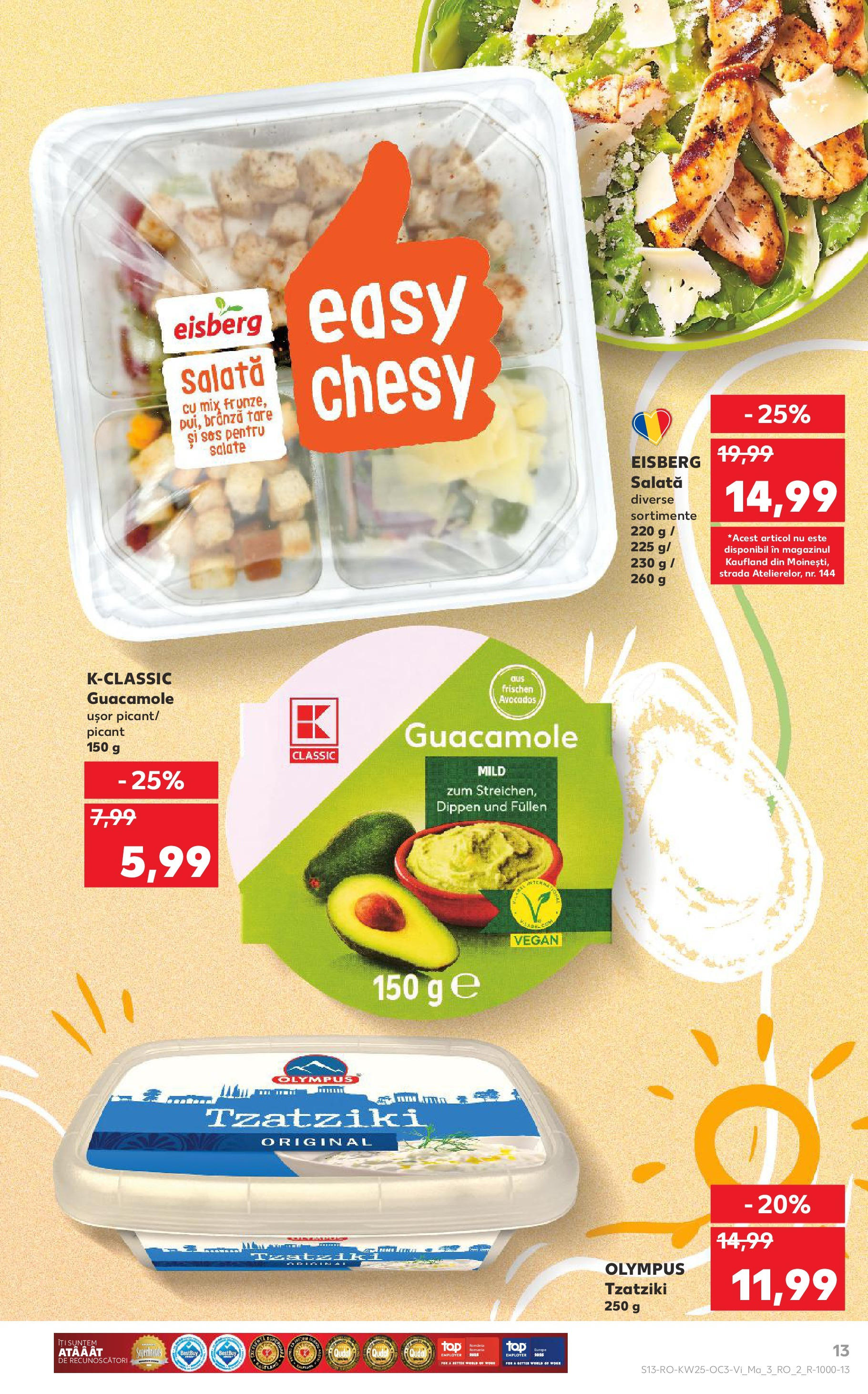 Catalog Kaufland - Bistriţa 20.06.2025 - Revista si Oferta | Pagină: 13 | Produse: Brânză, Salată, Sos