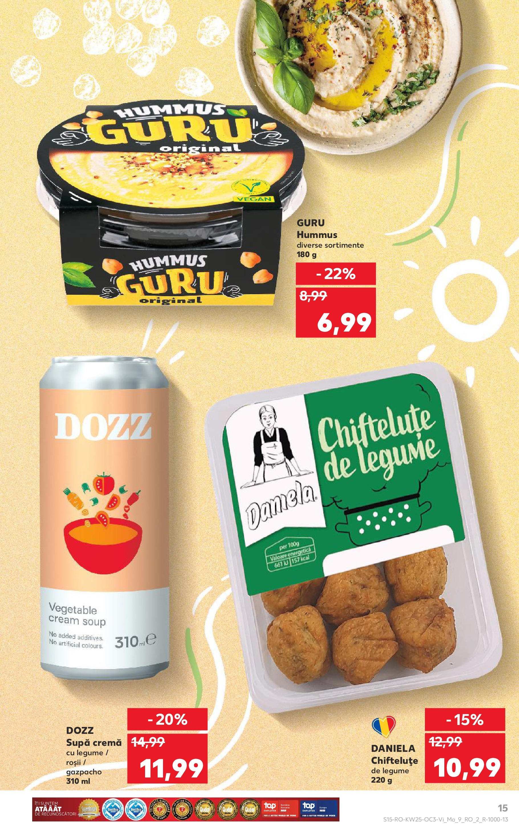 Catalog Kaufland - Bistriţa 20.06.2025 - Revista si Oferta | Pagină: 15 | Produse: Cremă, Roșii, Legume