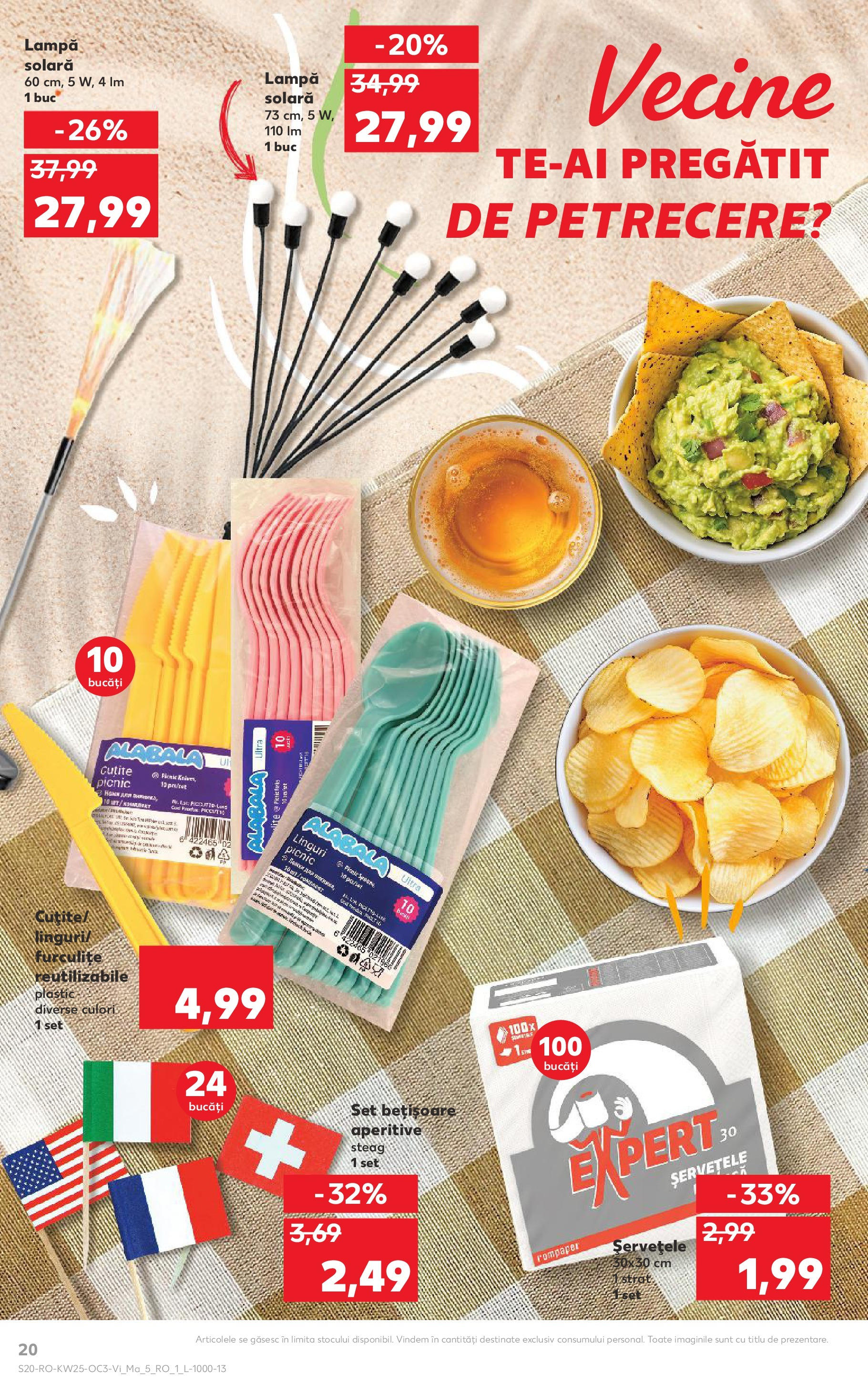 Catalog Kaufland - Bistriţa 20.06.2025 - Revista si Oferta | Pagină: 20 | Produse: Linguri, Lampă