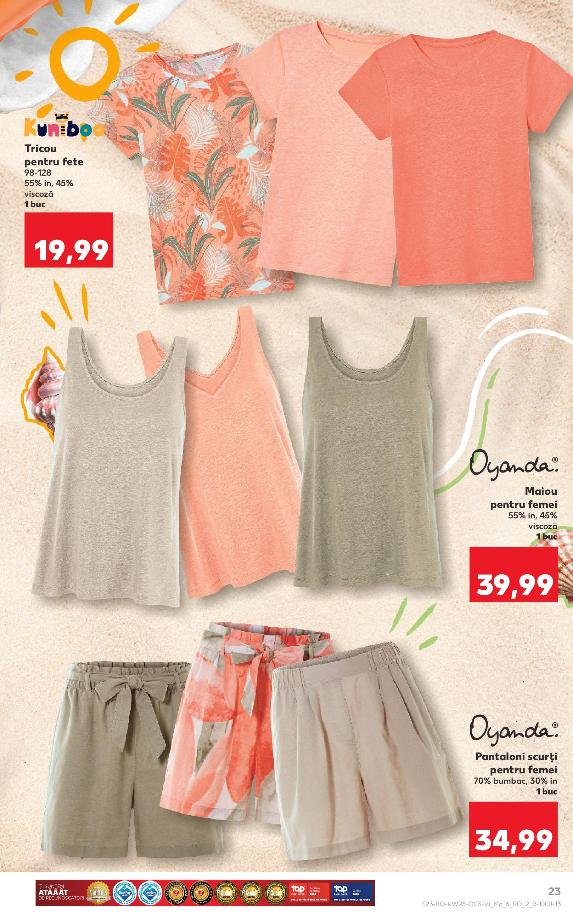 Catalog Kaufland - Bistriţa 20.06.2025 - Revista si Oferta | Pagină: 23 | Produse: Tricou, Maiou, Pantaloni, Pantaloni scurți