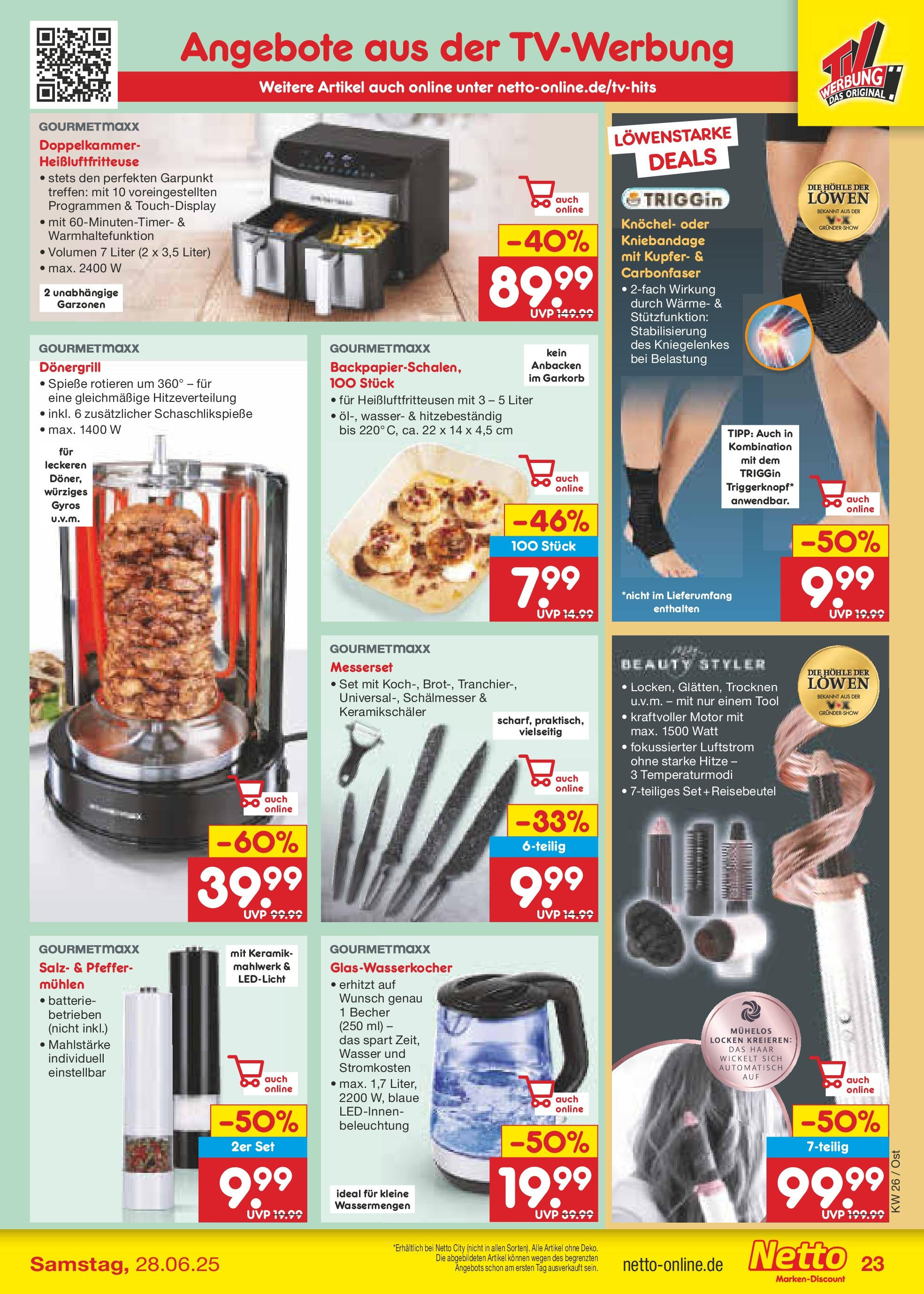 Netto Marken-Discount prospekt Berlin-Spandau (ab 22.06.2025) » Angebote | Seite: 31 | Produkte: Batterie, Spieße, Wasser, Heißluftfritteuse Netto Marken-Discount prospekt Berlin-Spandau (ab 22.06.2025) » Angebote | Seite: 31 | Produkte: Batterie, Spieße, Wasser, Heißluftfritteuse