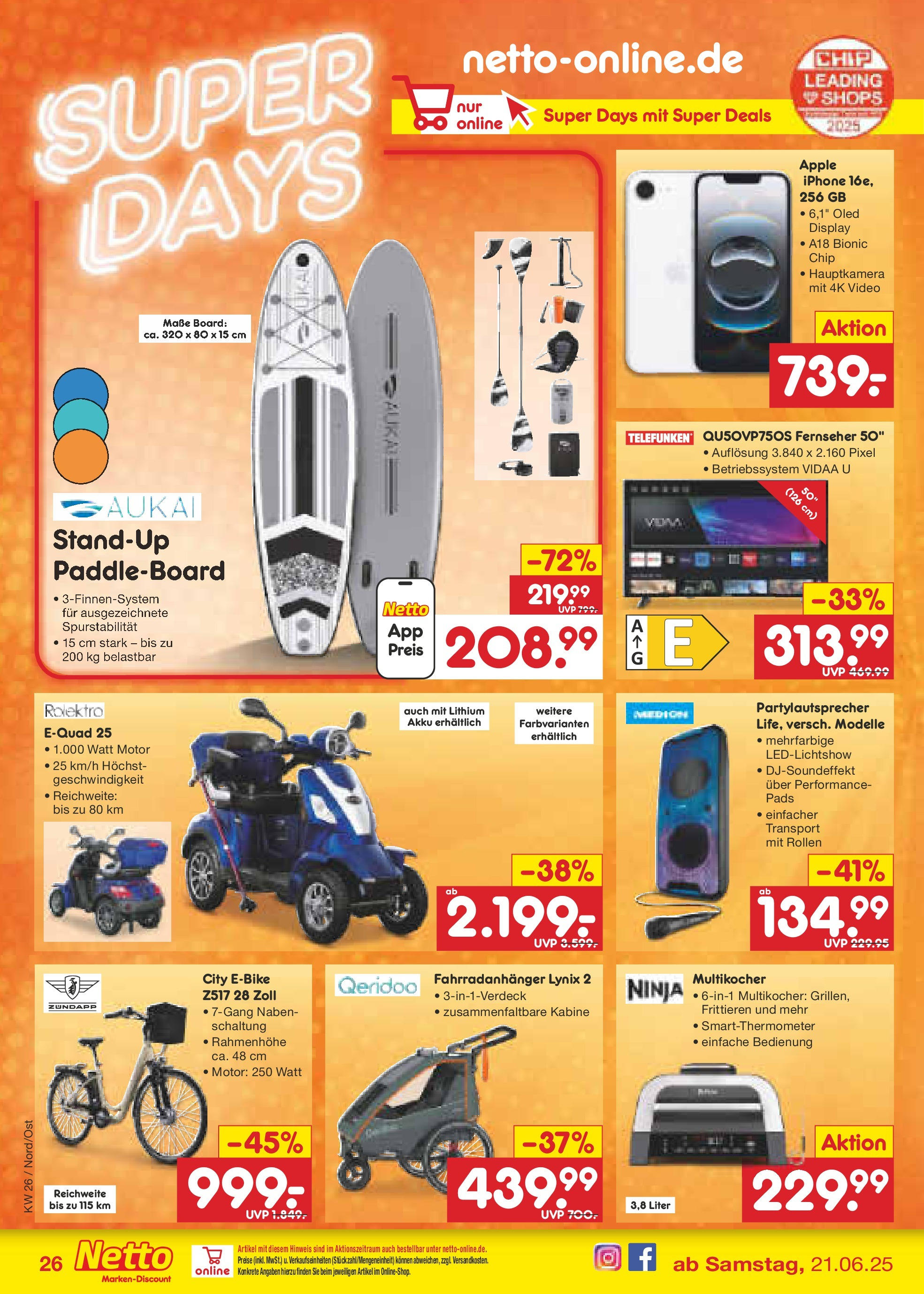 Netto Marken-Discount prospekt Berlin-Spandau (ab 22.06.2025) » Angebote | Seite: 36 | Produkte: E-Bike, Smartphone, Fernseher, Video Netto Marken-Discount prospekt Berlin-Spandau (ab 22.06.2025) » Angebote | Seite: 36 | Produkte: E-Bike, Smartphone, Fernseher, Video