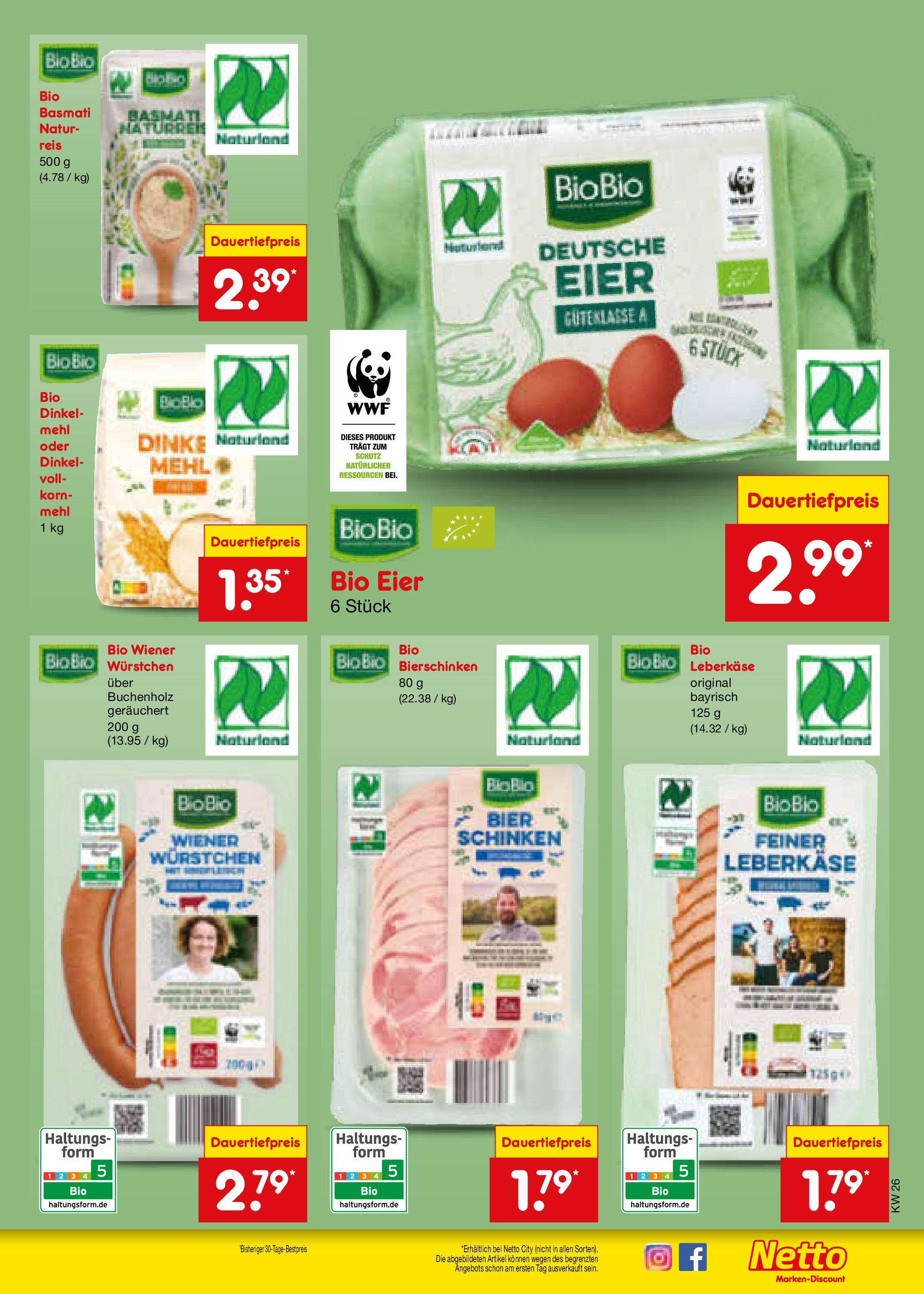 Netto Marken-Discount prospekt Berlin-Spandau (ab 22.06.2025) » Angebote | Seite: 17 | Produkte: Wiener wurstchen, Eier, Schinken, Reis Netto Marken-Discount prospekt Berlin-Spandau (ab 22.06.2025) » Angebote | Seite: 17 | Produkte: Wiener wurstchen, Eier, Schinken, Reis