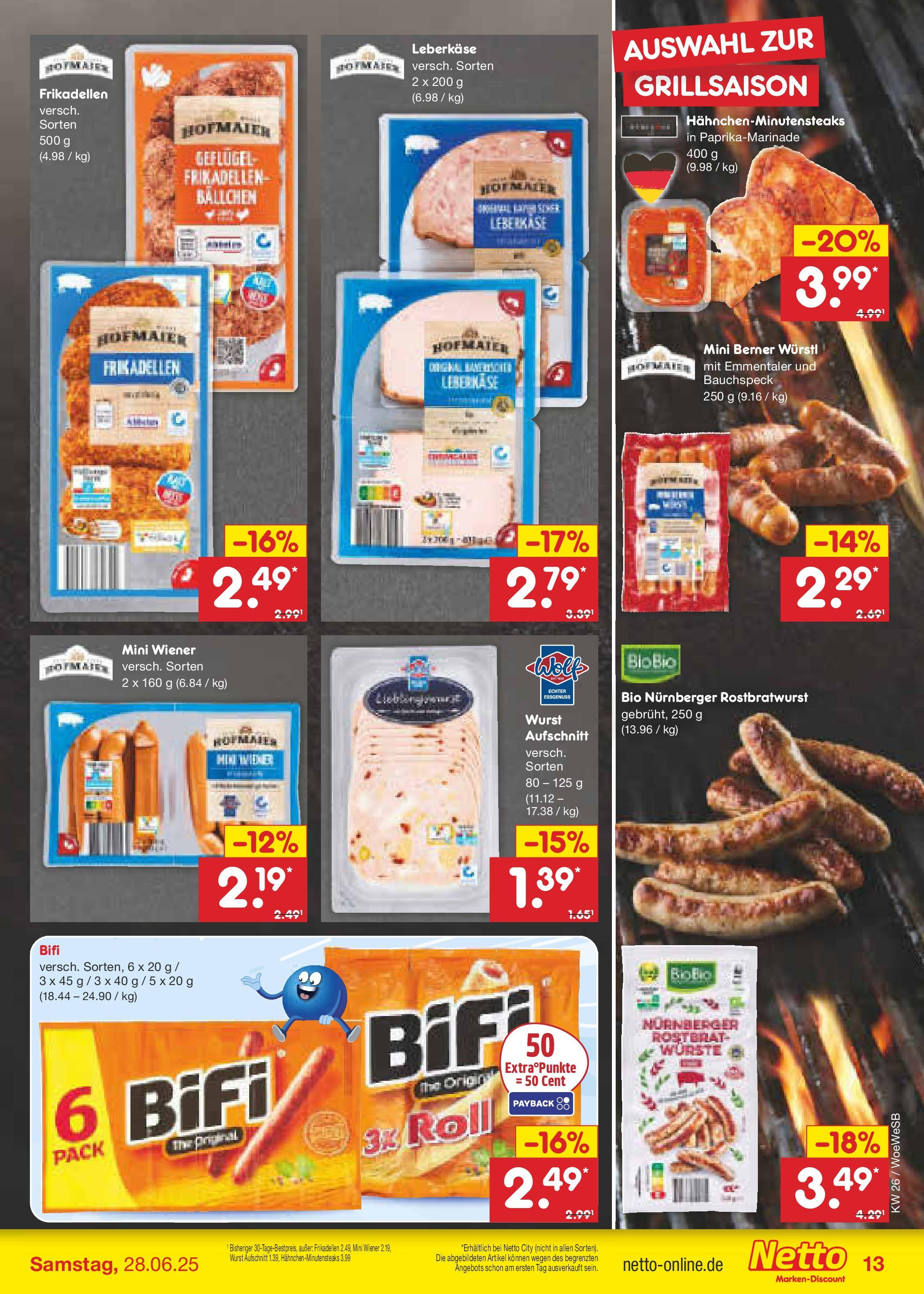 Netto Marken-Discount prospekt Katzweiler (ab 22.06.2025) » Angebote | Seite: 19 | Produkte: Bifi, Würstl, Wurst, Leberkase Netto Marken-Discount prospekt Katzweiler (ab 22.06.2025) » Angebote | Seite: 19 | Produkte: Bifi, Würstl, Wurst, Leberkase