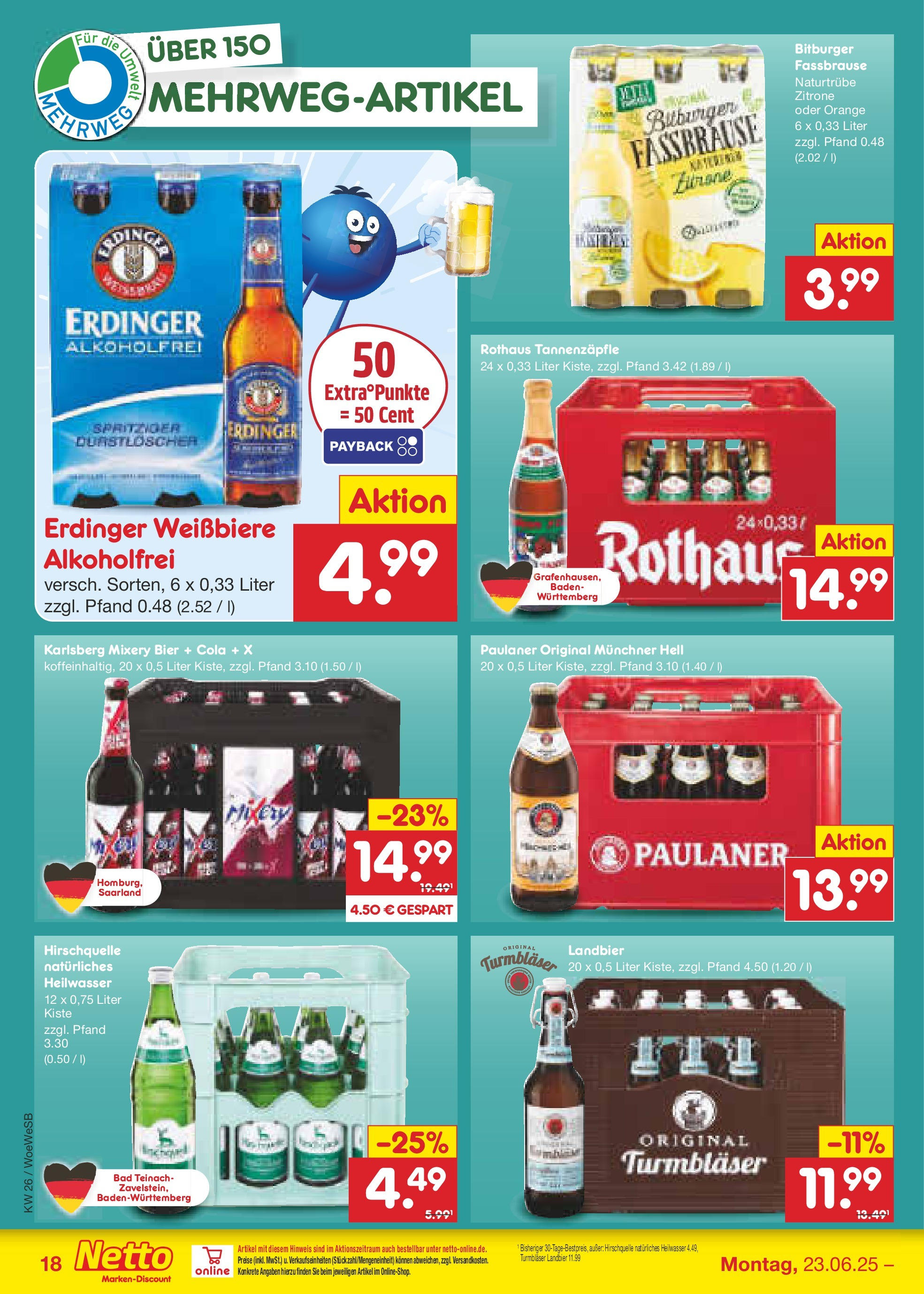 Netto Marken-Discount prospekt Katzweiler (ab 22.06.2025) » Angebote | Seite: 26 | Produkte: Erdinger, Zitrone, Mixery, Paulaner Netto Marken-Discount prospekt Katzweiler (ab 22.06.2025) » Angebote | Seite: 26 | Produkte: Erdinger, Zitrone, Mixery, Paulaner