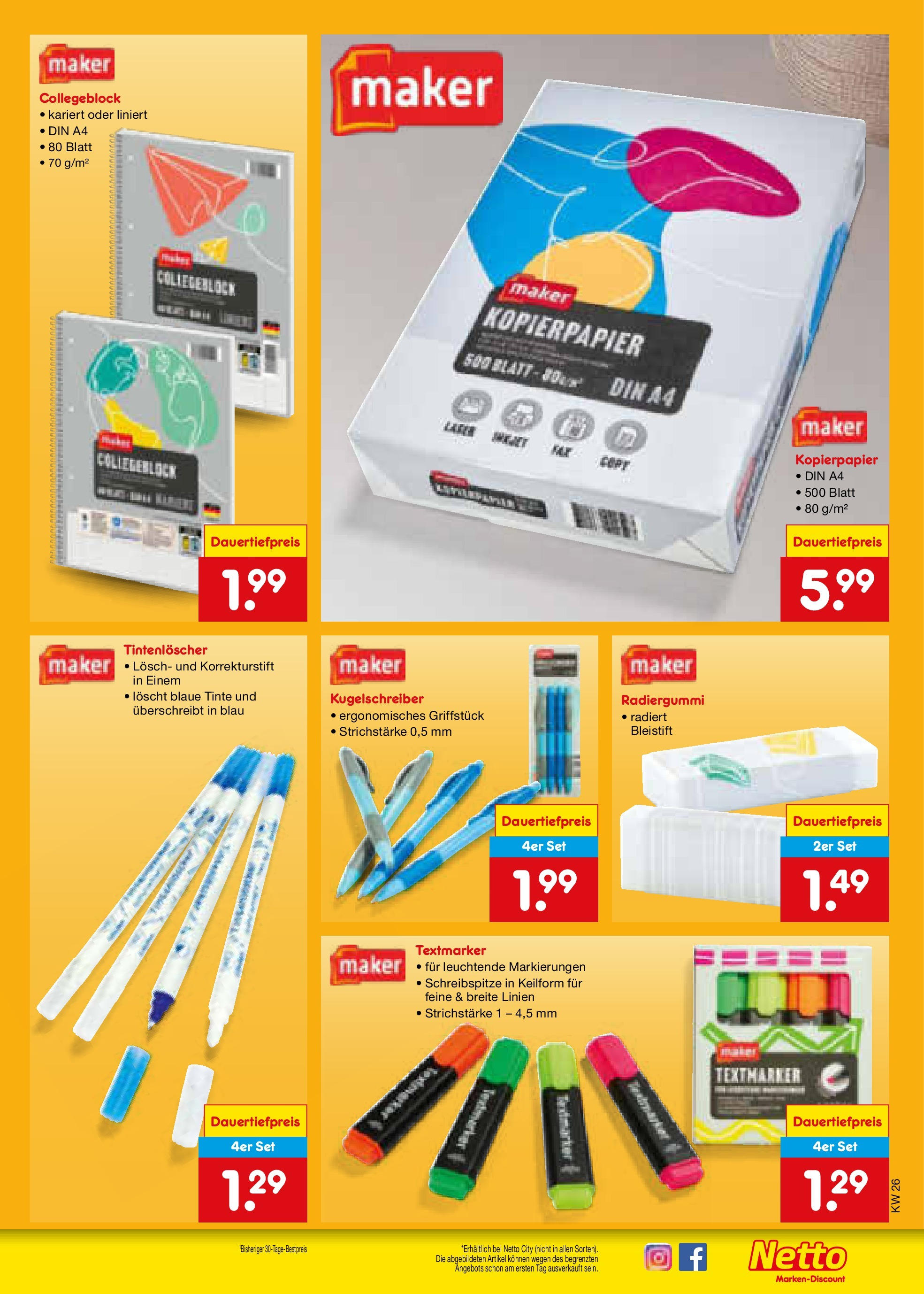 Netto Marken-Discount prospekt Berlin-Spandau (ab 22.06.2025) » Angebote | Seite: 35 | Produkte: Notebook, Highlighter Netto Marken-Discount prospekt Berlin-Spandau (ab 22.06.2025) » Angebote | Seite: 35 | Produkte: Notebook, Highlighter
