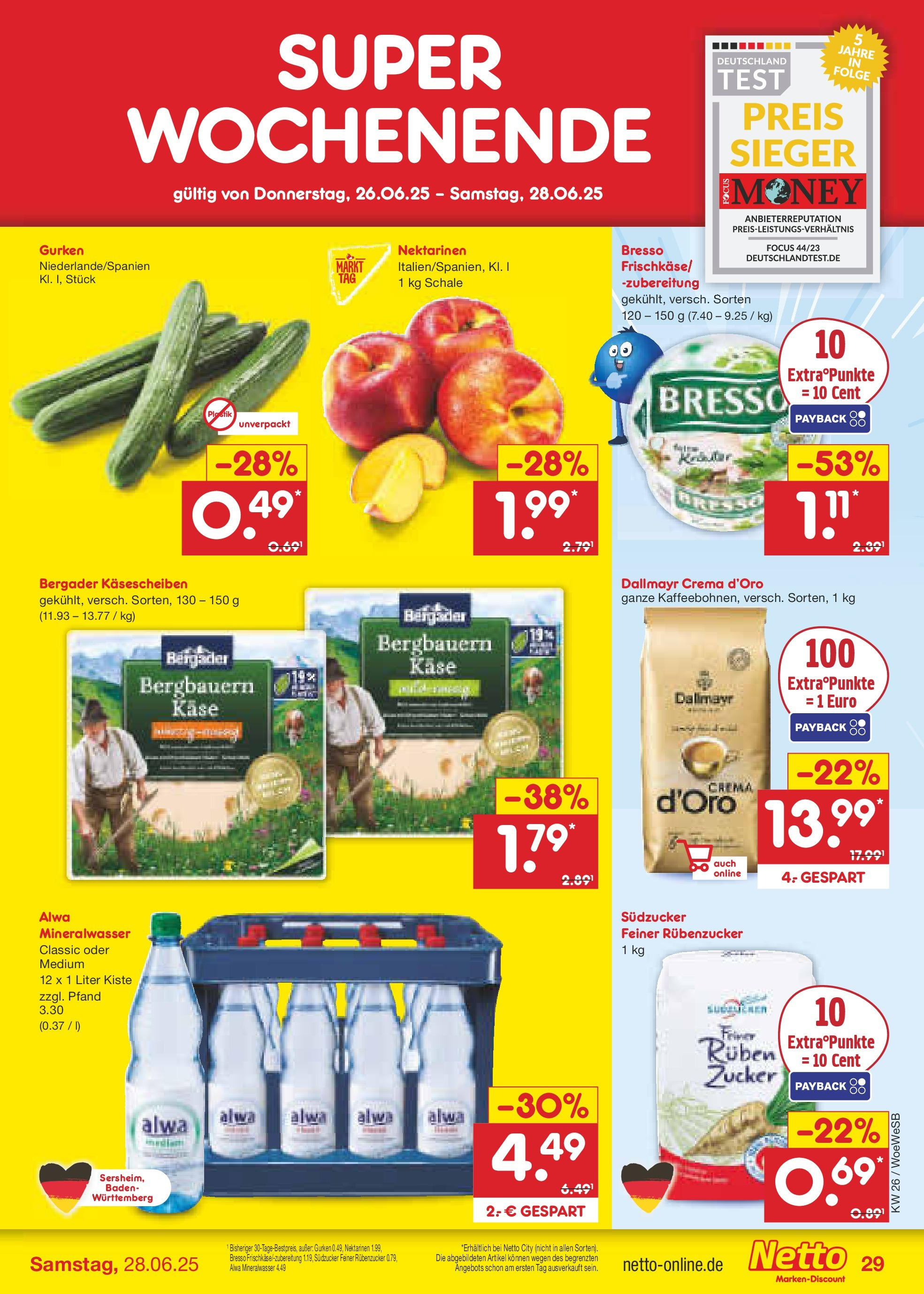 Netto Marken-Discount prospekt Katzweiler (ab 22.06.2025) » Angebote | Seite: 43 | Produkte: Käse, Bresso, Mineralwasser, Dallmayr Netto Marken-Discount prospekt Katzweiler (ab 22.06.2025) » Angebote | Seite: 43 | Produkte: Käse, Bresso, Mineralwasser, Dallmayr