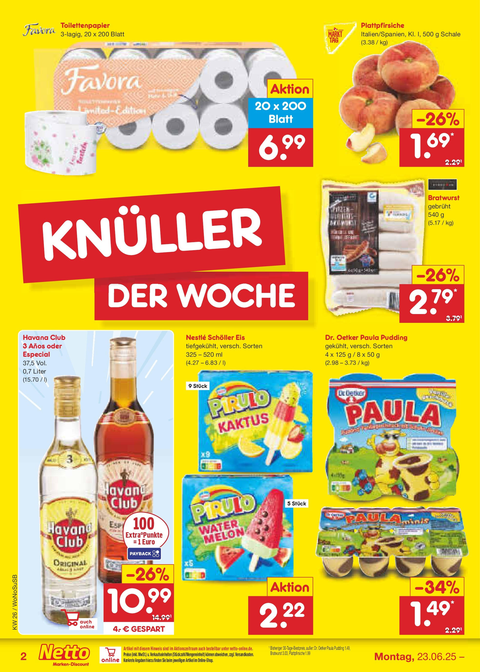Netto Marken-Discount prospekt Lahnau (ab 22.06.2025) » Angebote | Seite: 2 | Produkte: Havana club, Rum, Pudding, Toilettenpapier Netto Marken-Discount prospekt Lahnau (ab 22.06.2025) » Angebote | Seite: 2 | Produkte: Havana club, Rum, Pudding, Toilettenpapier