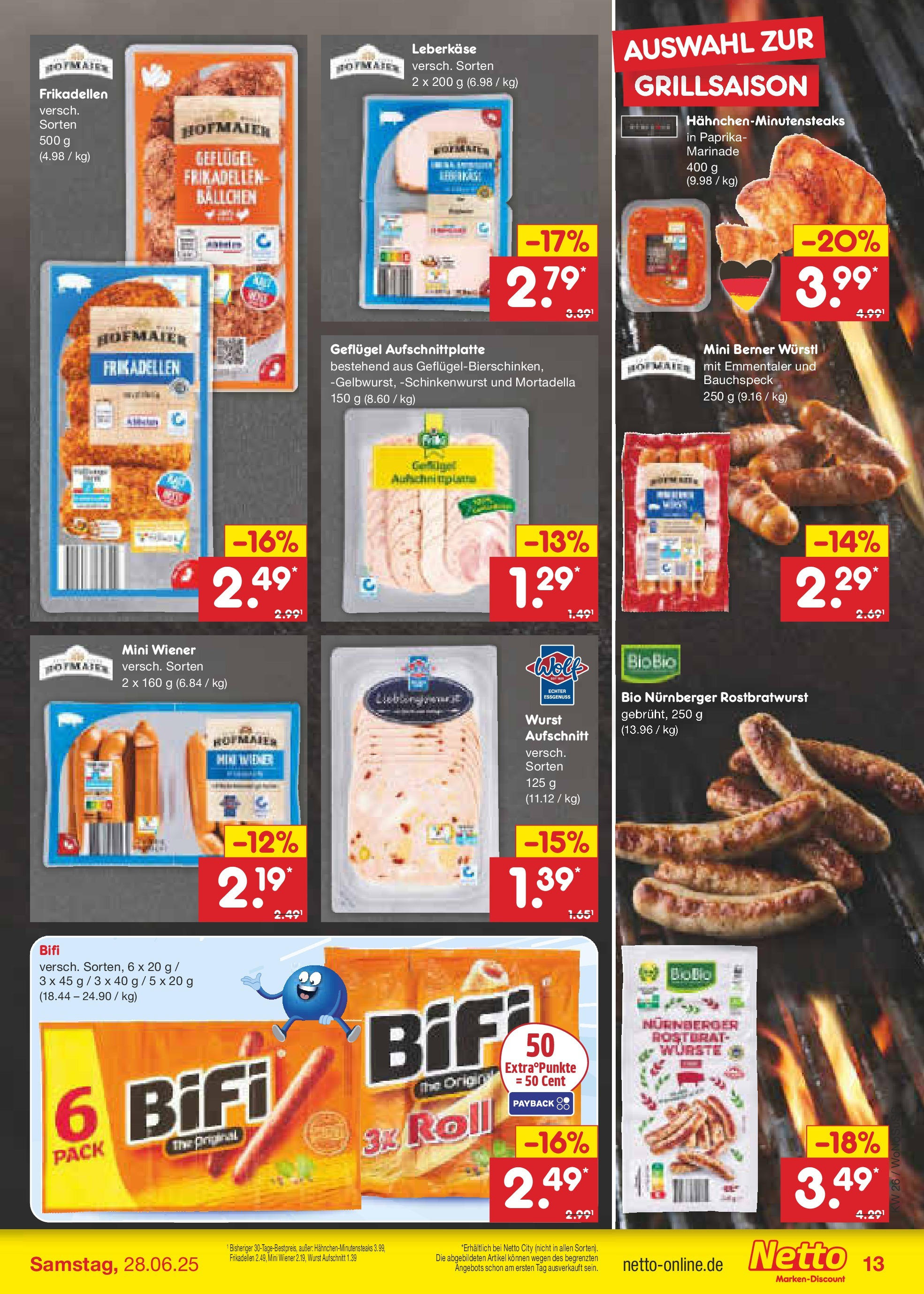 Netto Marken-Discount prospekt Lahnau (ab 22.06.2025) » Angebote | Seite: 19 | Produkte: Bifi, Paprika, Wurst, Leberkase Netto Marken-Discount prospekt Lahnau (ab 22.06.2025) » Angebote | Seite: 19 | Produkte: Bifi, Paprika, Wurst, Leberkase