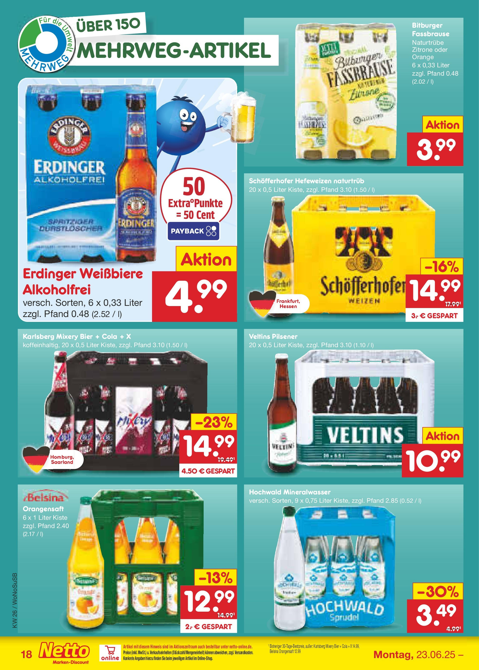 Netto Marken-Discount prospekt Lahnau (ab 22.06.2025) » Angebote | Seite: 26 | Produkte: Bitburger, Zitrone, Mixery, Veltins Netto Marken-Discount prospekt Lahnau (ab 22.06.2025) » Angebote | Seite: 26 | Produkte: Bitburger, Zitrone, Mixery, Veltins