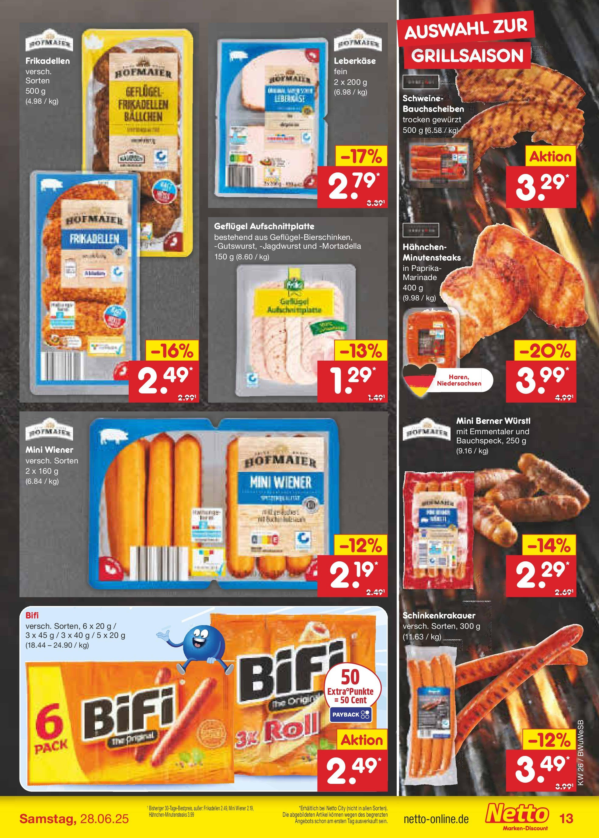 Netto Marken-Discount prospekt Stemwede-Dielingen (ab 22.06.2025) » Angebote | Seite: 19 | Produkte: Bifi, Würstl, Paprika, Leberkase Netto Marken-Discount prospekt Stemwede-Dielingen (ab 22.06.2025) » Angebote | Seite: 19 | Produkte: Bifi, Würstl, Paprika, Leberkase