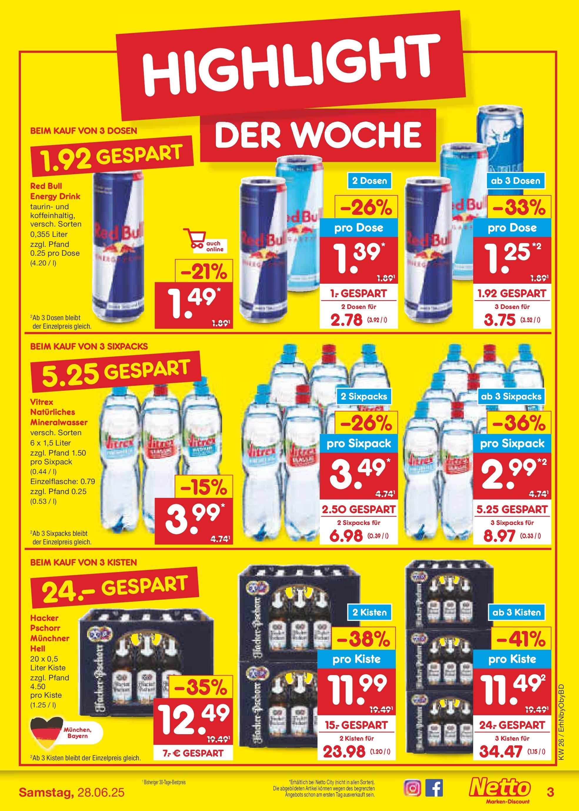 Netto Marken-Discount prospekt Ergolding (ab 22.06.2025) » Angebote | Seite: 3 | Produkte: Red bull, Energy, Mineralwasser Netto Marken-Discount prospekt Ergolding (ab 22.06.2025) » Angebote | Seite: 3 | Produkte: Red bull, Energy, Mineralwasser