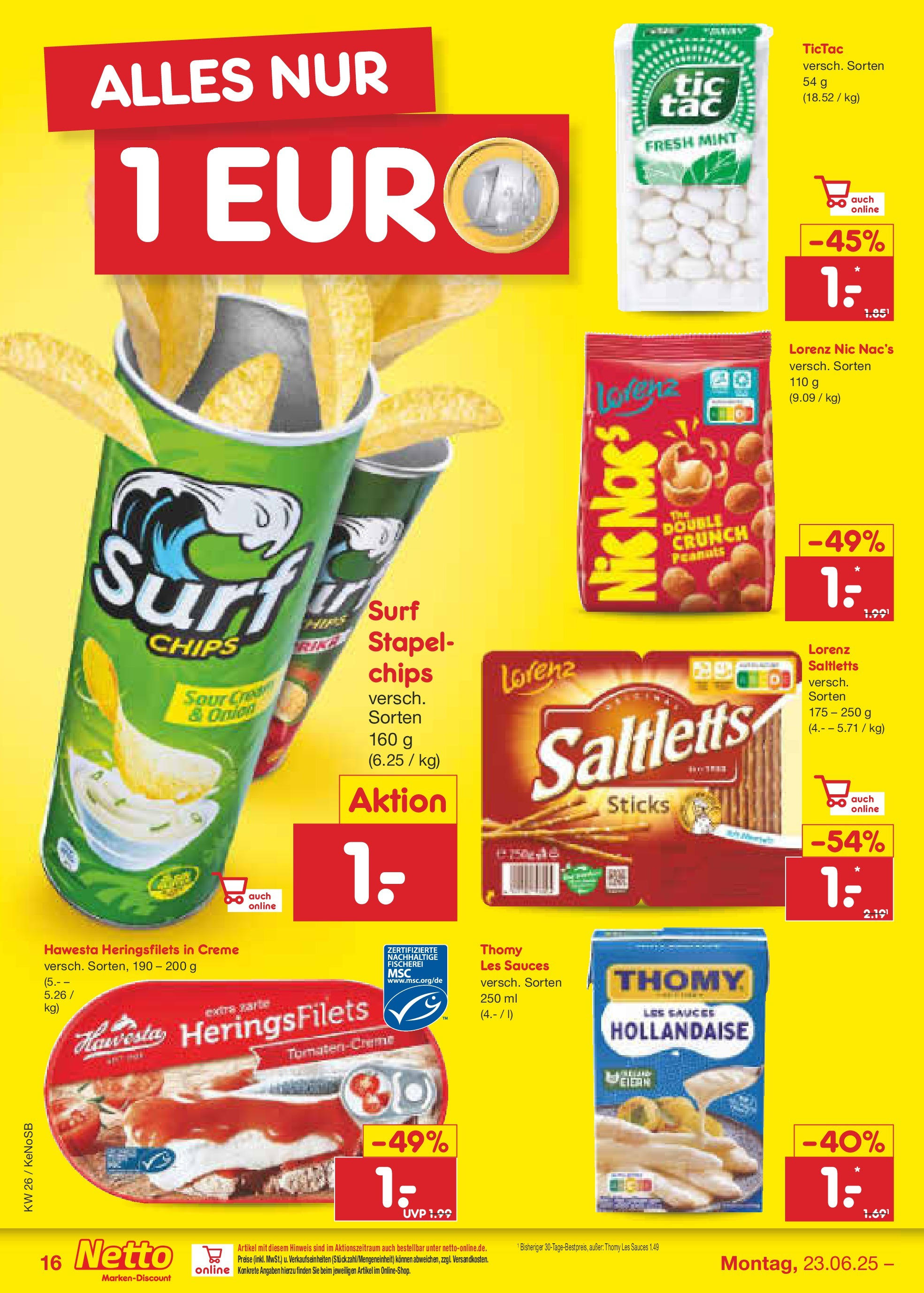 Netto Marken-Discount prospekt Bonn (ab 22.06.2025) » Angebote | Seite: 22 | Produkte: Thomy les sauces, Creme, Chips Netto Marken-Discount prospekt Bonn (ab 22.06.2025) » Angebote | Seite: 22 | Produkte: Thomy les sauces, Creme, Chips