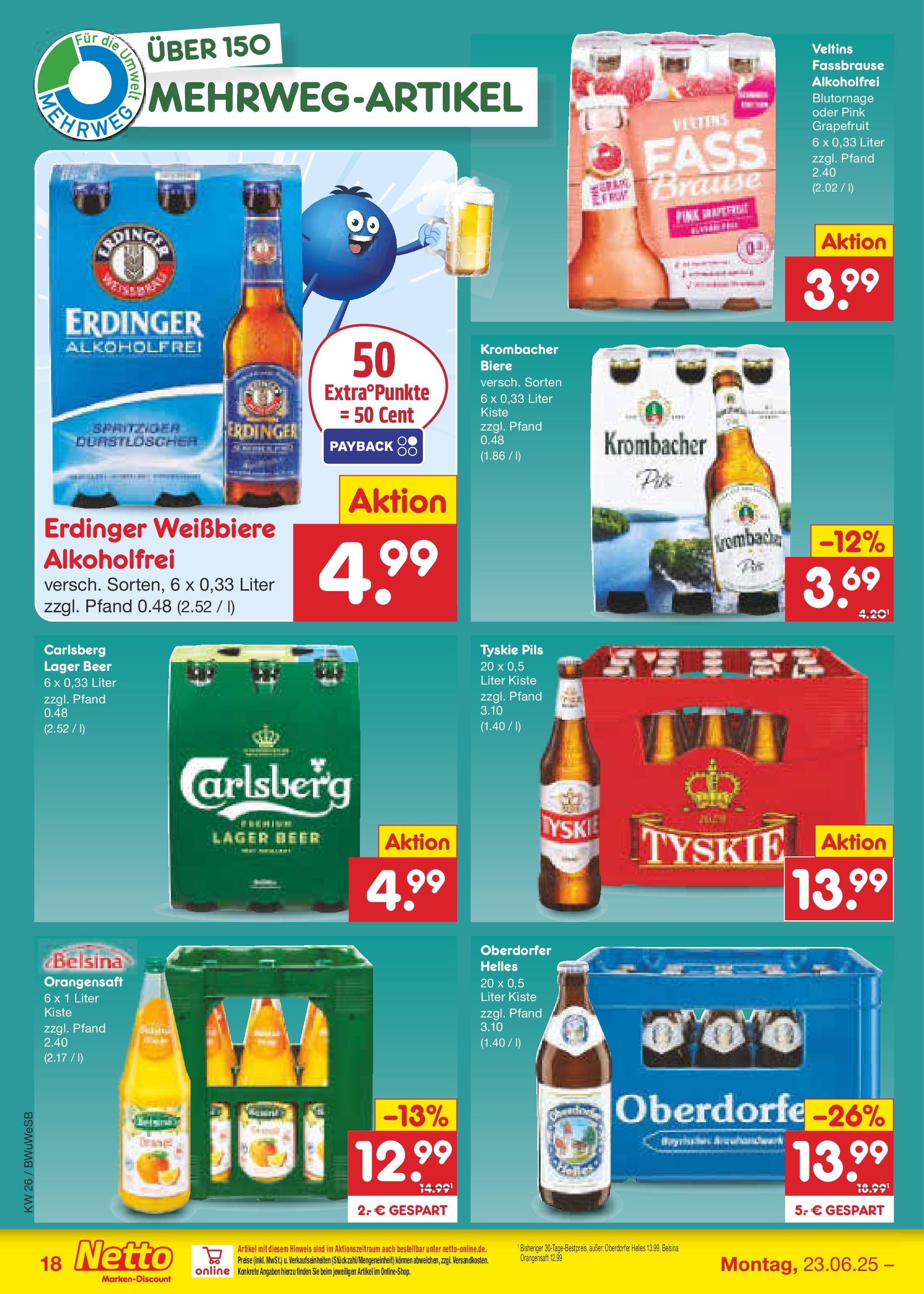 Netto Marken-Discount prospekt Stemwede-Dielingen (ab 22.06.2025) » Angebote | Seite: 26 | Produkte: Tyskie, Carlsberg, Pils, Orangensaft Netto Marken-Discount prospekt Stemwede-Dielingen (ab 22.06.2025) » Angebote | Seite: 26 | Produkte: Tyskie, Carlsberg, Pils, Orangensaft