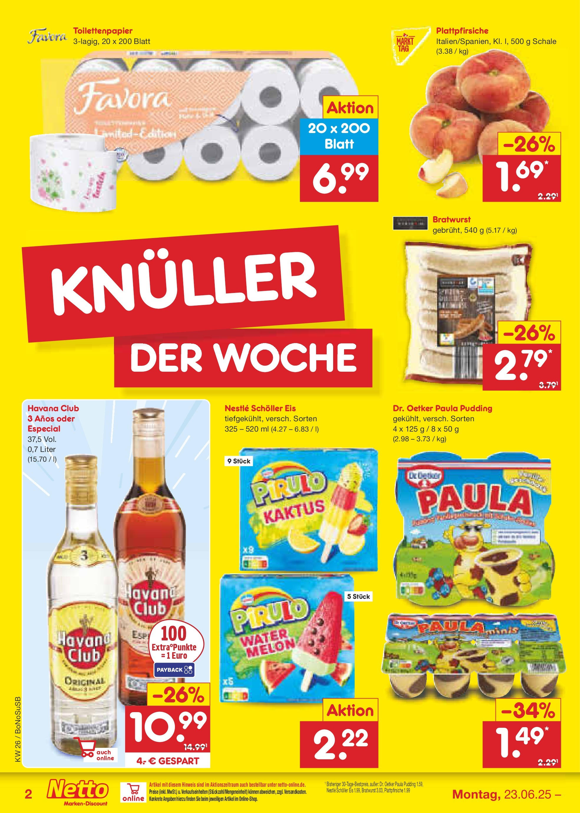 Netto Marken-Discount prospekt Herne (ab 22.06.2025) » Angebote | Seite: 2 | Produkte: Havana club, Bratwurst, Pudding, Wurst Netto Marken-Discount prospekt Herne (ab 22.06.2025) » Angebote | Seite: 2 | Produkte: Havana club, Bratwurst, Pudding, Wurst