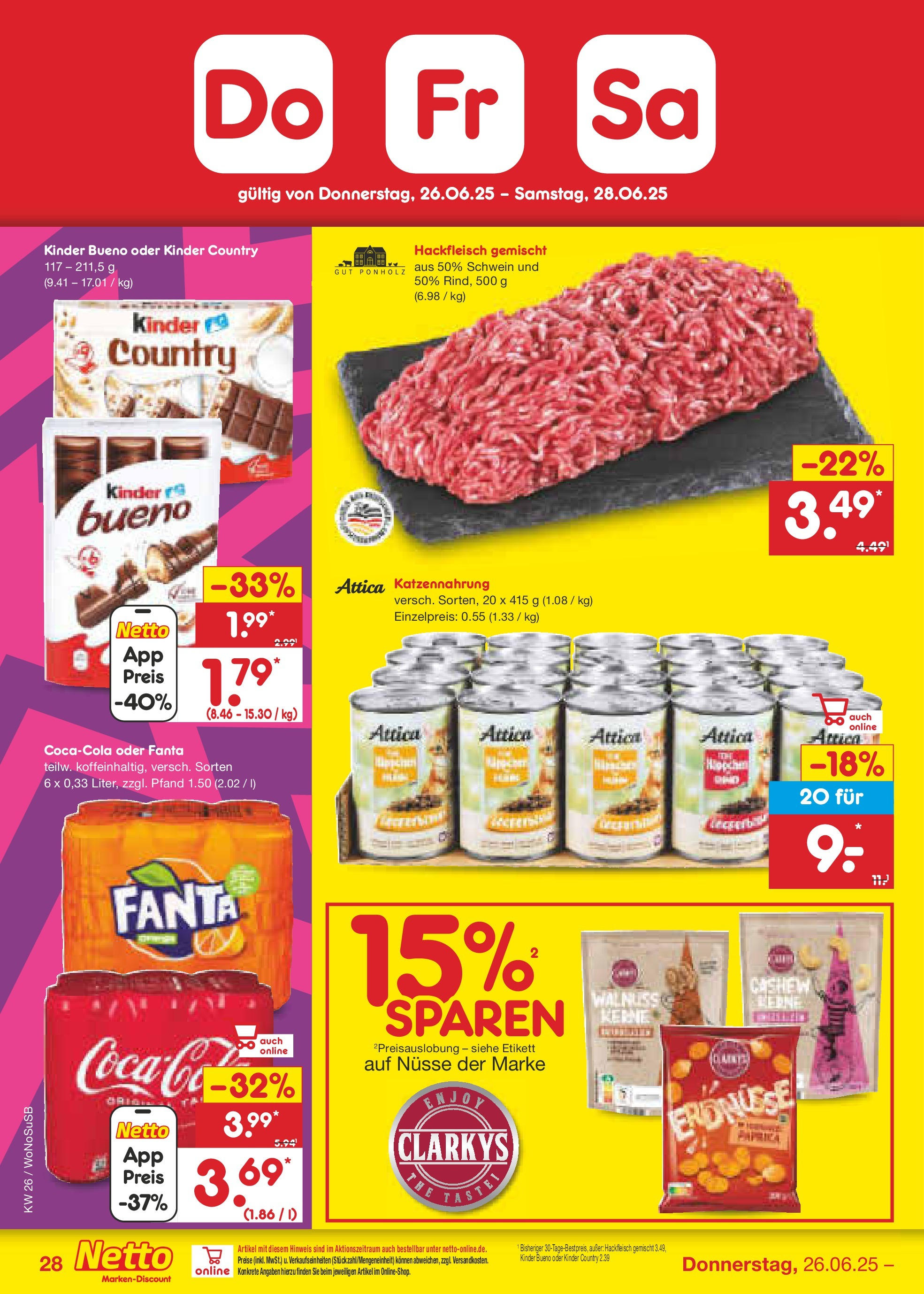 Netto Marken-Discount prospekt Lahnau (ab 22.06.2025) » Angebote | Seite: 42 | Produkte: Erdnüsse, Kinder bueno, Nüsse, Hackfleisch Netto Marken-Discount prospekt Lahnau (ab 22.06.2025) » Angebote | Seite: 42 | Produkte: Erdnüsse, Kinder bueno, Nüsse, Hackfleisch