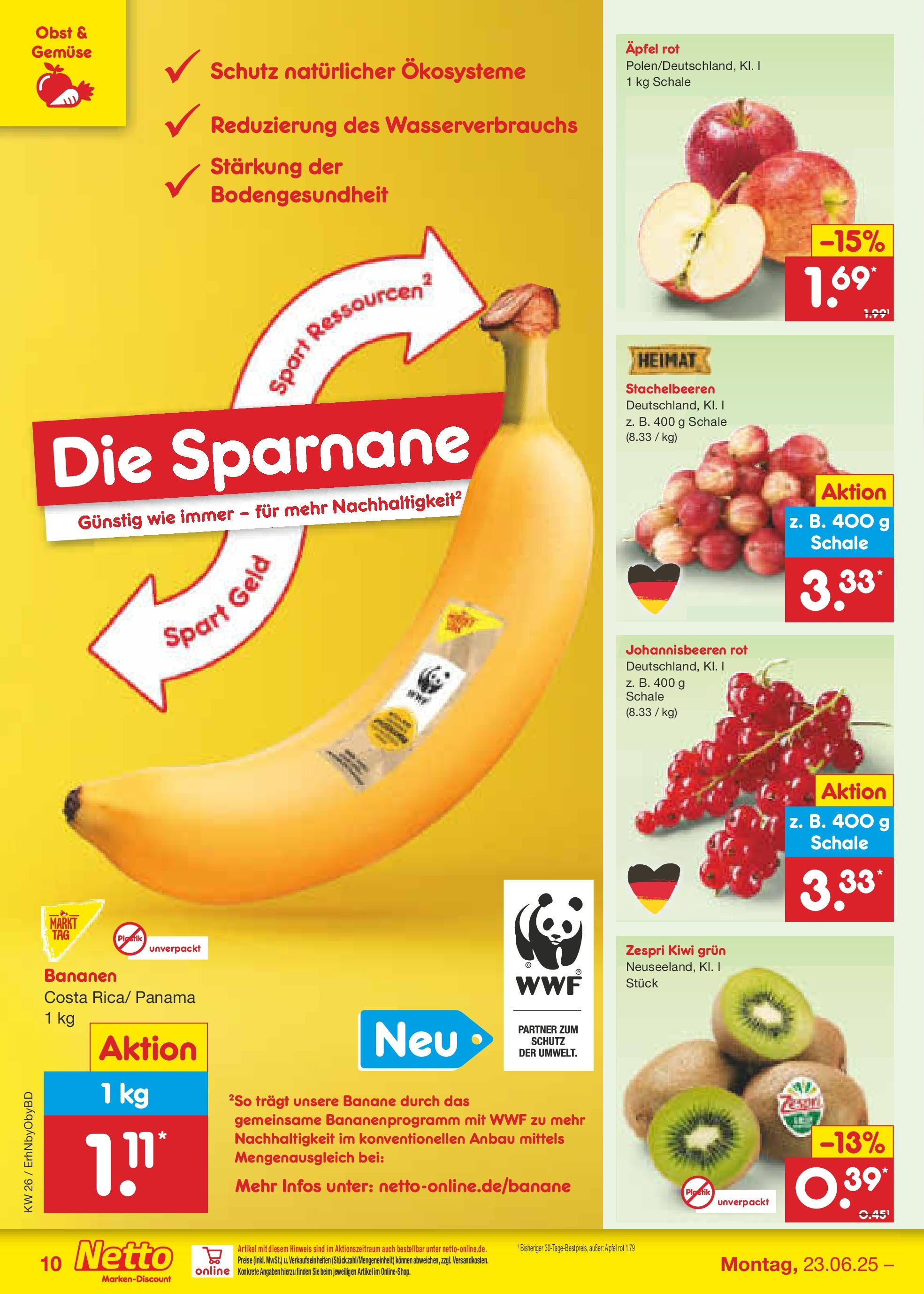 Netto Marken-Discount prospekt Ergolding (ab 22.06.2025) » Angebote | Seite: 14 | Produkte: Äpfel, Bananen, Obst, Kiwi Netto Marken-Discount prospekt Ergolding (ab 22.06.2025) » Angebote | Seite: 14 | Produkte: Äpfel, Bananen, Obst, Kiwi