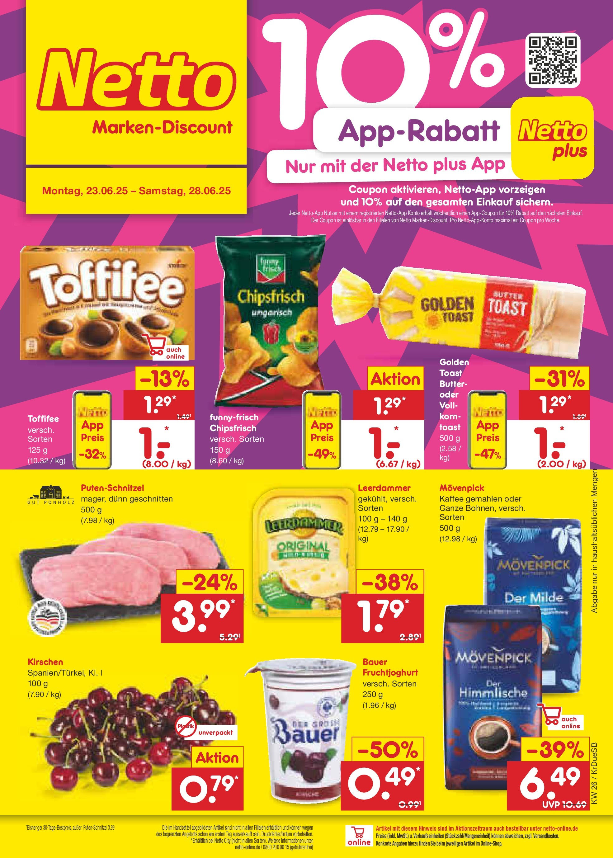 Netto Marken-Discount prospekt Düsseldorf-Rath (ab 22.06.2025) » Angebote | Seite: 1 | Produkte: Butter, Kaffee, Leerdammer, Putenschnitzel Netto Marken-Discount prospekt Düsseldorf-Rath (ab 22.06.2025) » Angebote | Seite: 1 | Produkte: Butter, Kaffee, Leerdammer, Putenschnitzel