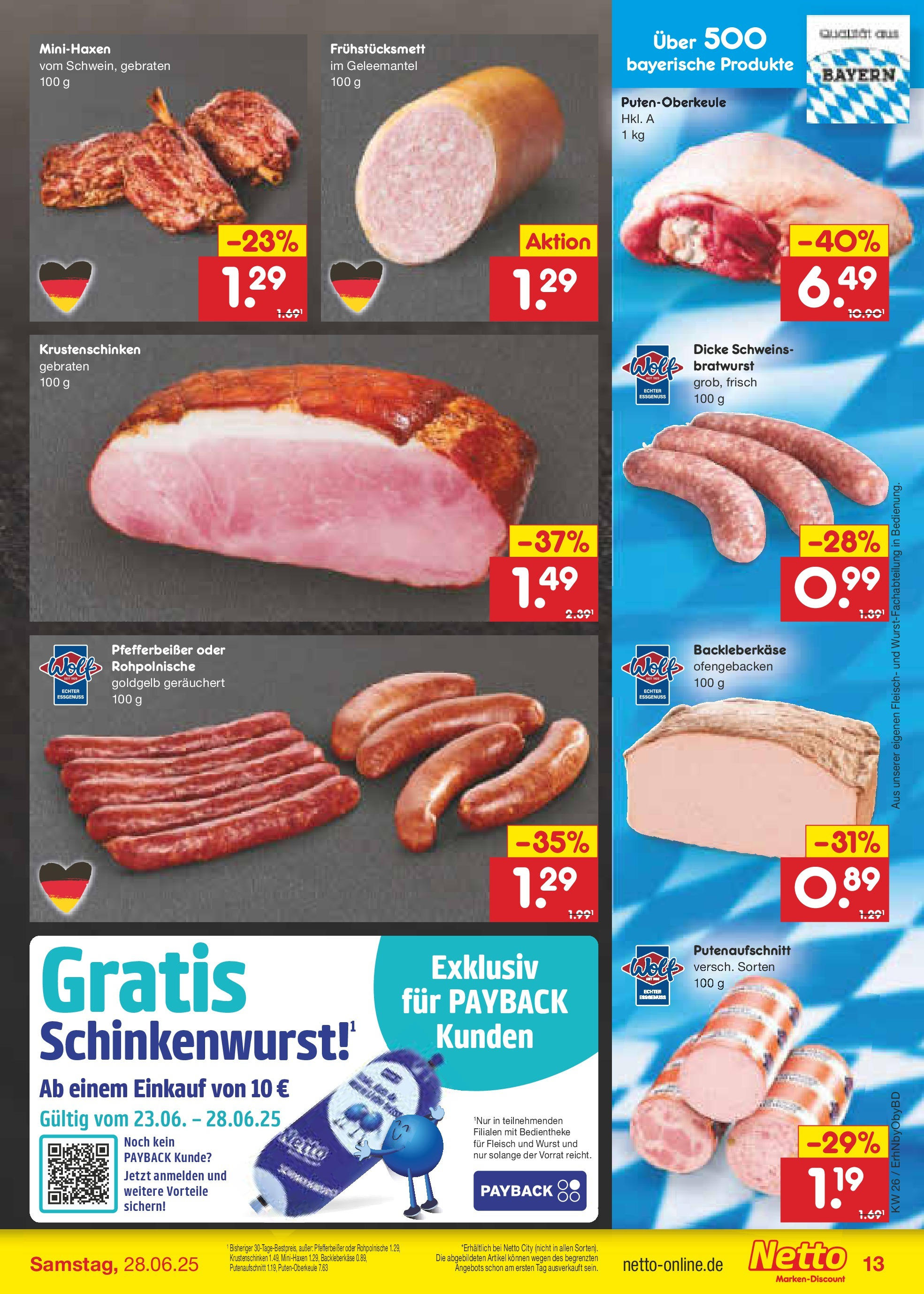 Netto Marken-Discount prospekt Ergolding (ab 22.06.2025) » Angebote | Seite: 19 | Produkte: Bratwurst, Wurst, Fleisch Netto Marken-Discount prospekt Ergolding (ab 22.06.2025) » Angebote | Seite: 19 | Produkte: Bratwurst, Wurst, Fleisch