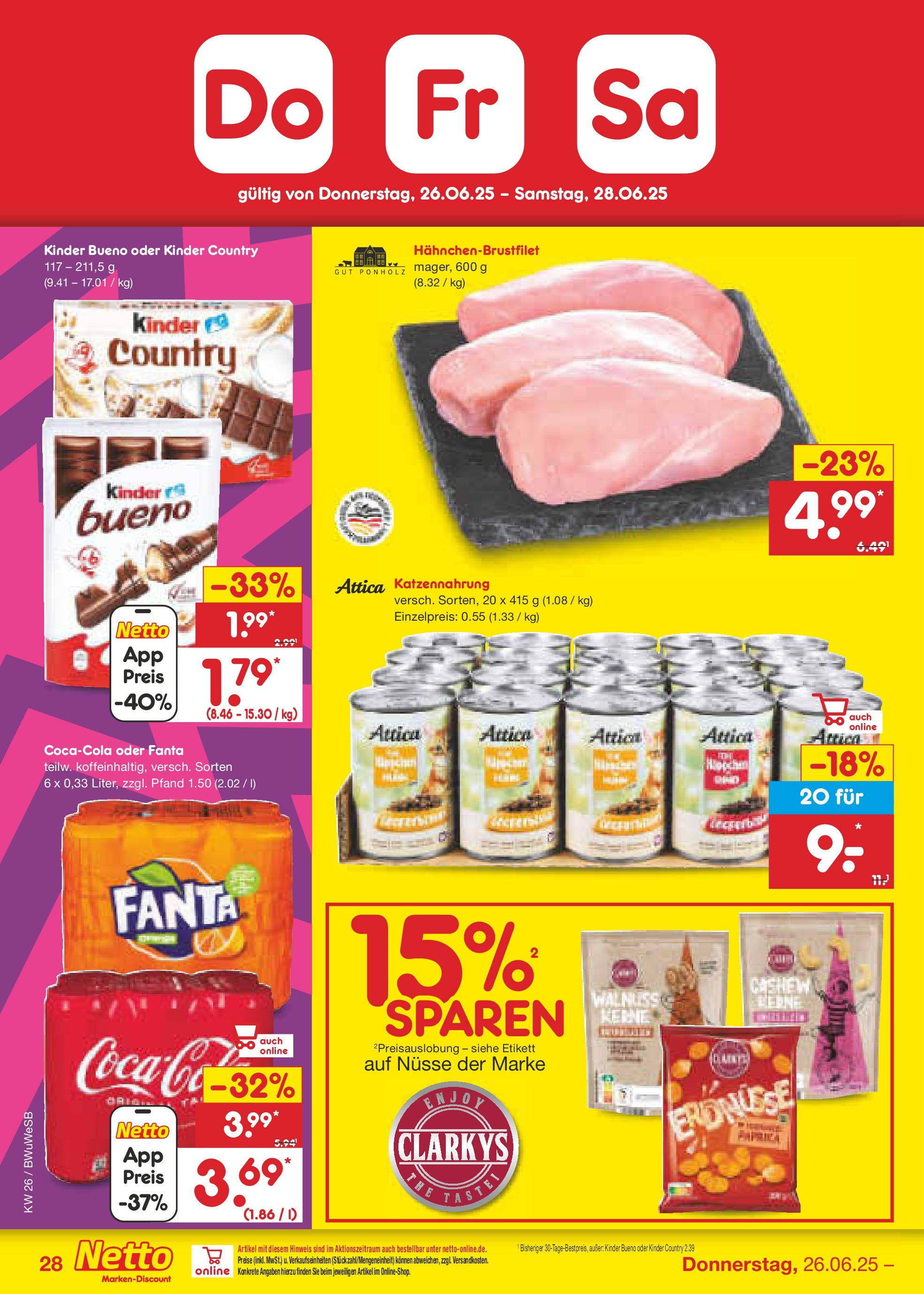 Netto Marken-Discount prospekt Stemwede-Dielingen (ab 22.06.2025) » Angebote | Seite: 42 | Produkte: Erdnüsse, Fanta, Nüsse, Kinder country Netto Marken-Discount prospekt Stemwede-Dielingen (ab 22.06.2025) » Angebote | Seite: 42 | Produkte: Erdnüsse, Fanta, Nüsse, Kinder country