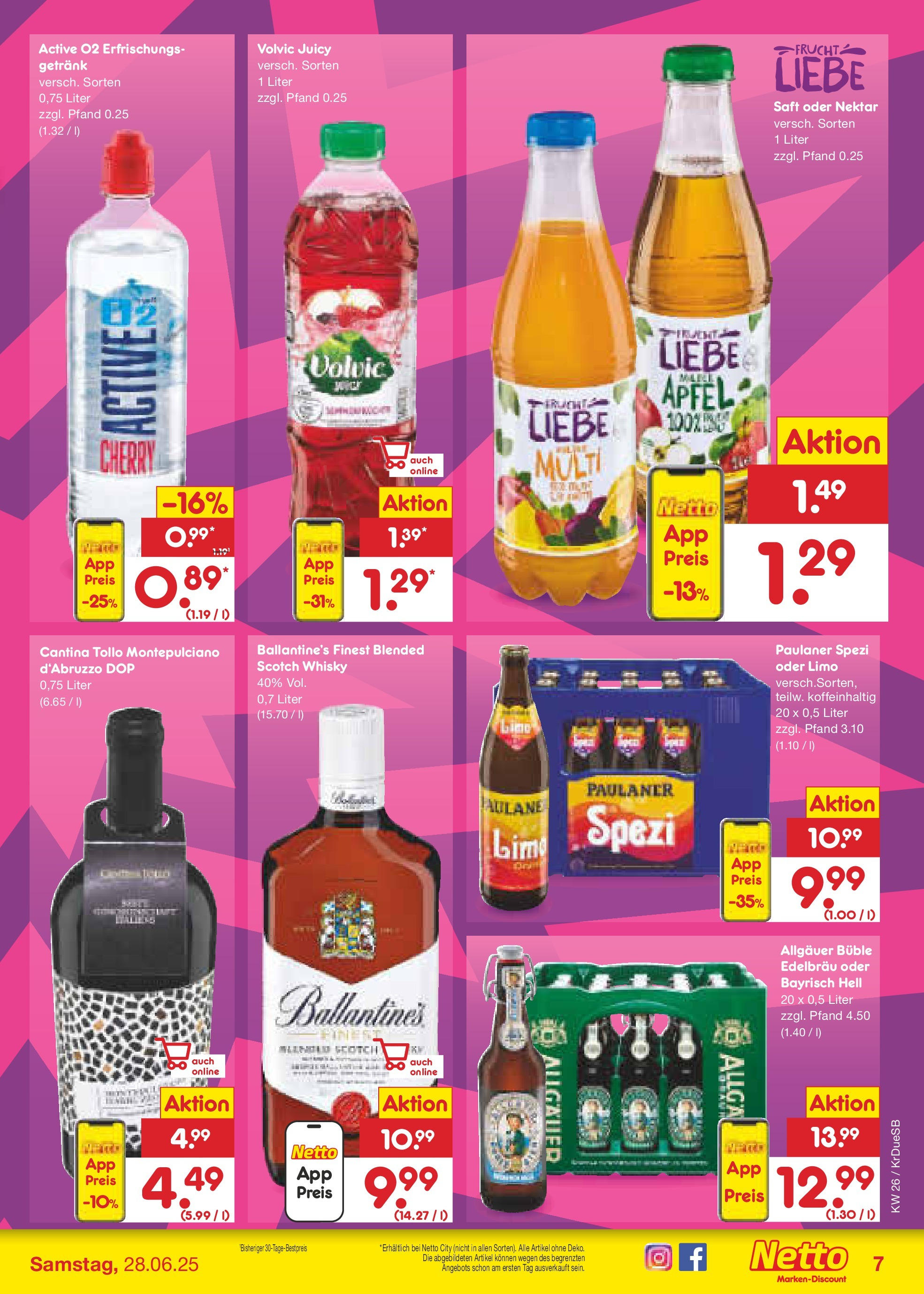 Netto Marken-Discount prospekt Düsseldorf-Rath (ab 22.06.2025) » Angebote | Seite: 7 | Produkte: Äpfel, Saft, Volvic, Paulaner Netto Marken-Discount prospekt Düsseldorf-Rath (ab 22.06.2025) » Angebote | Seite: 7 | Produkte: Äpfel, Saft, Volvic, Paulaner
