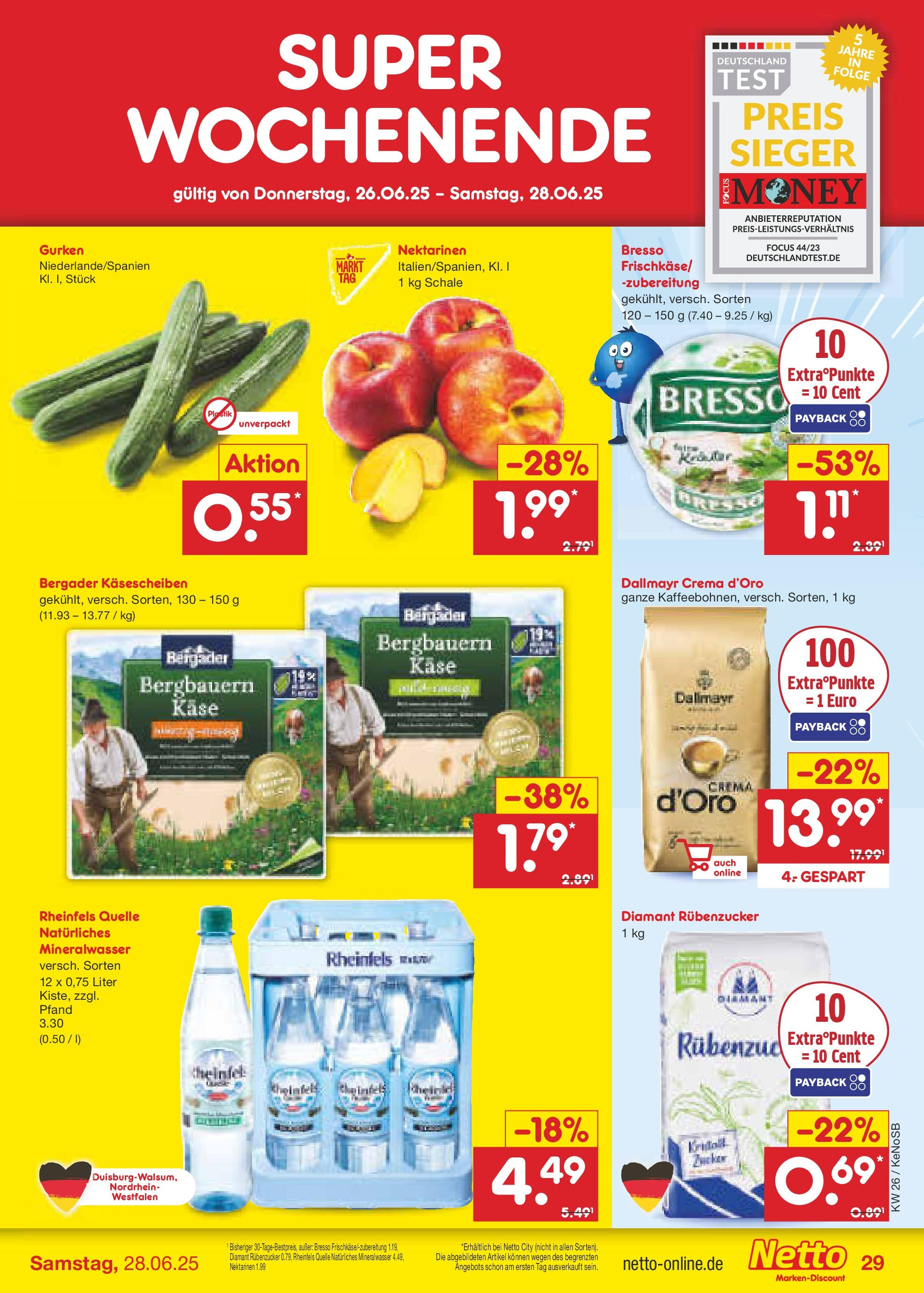 Netto Marken-Discount prospekt Bonn (ab 22.06.2025) » Angebote | Seite: 43 | Produkte: Käse, Bresso, Mineralwasser, Dallmayr Netto Marken-Discount prospekt Bonn (ab 22.06.2025) » Angebote | Seite: 43 | Produkte: Käse, Bresso, Mineralwasser, Dallmayr