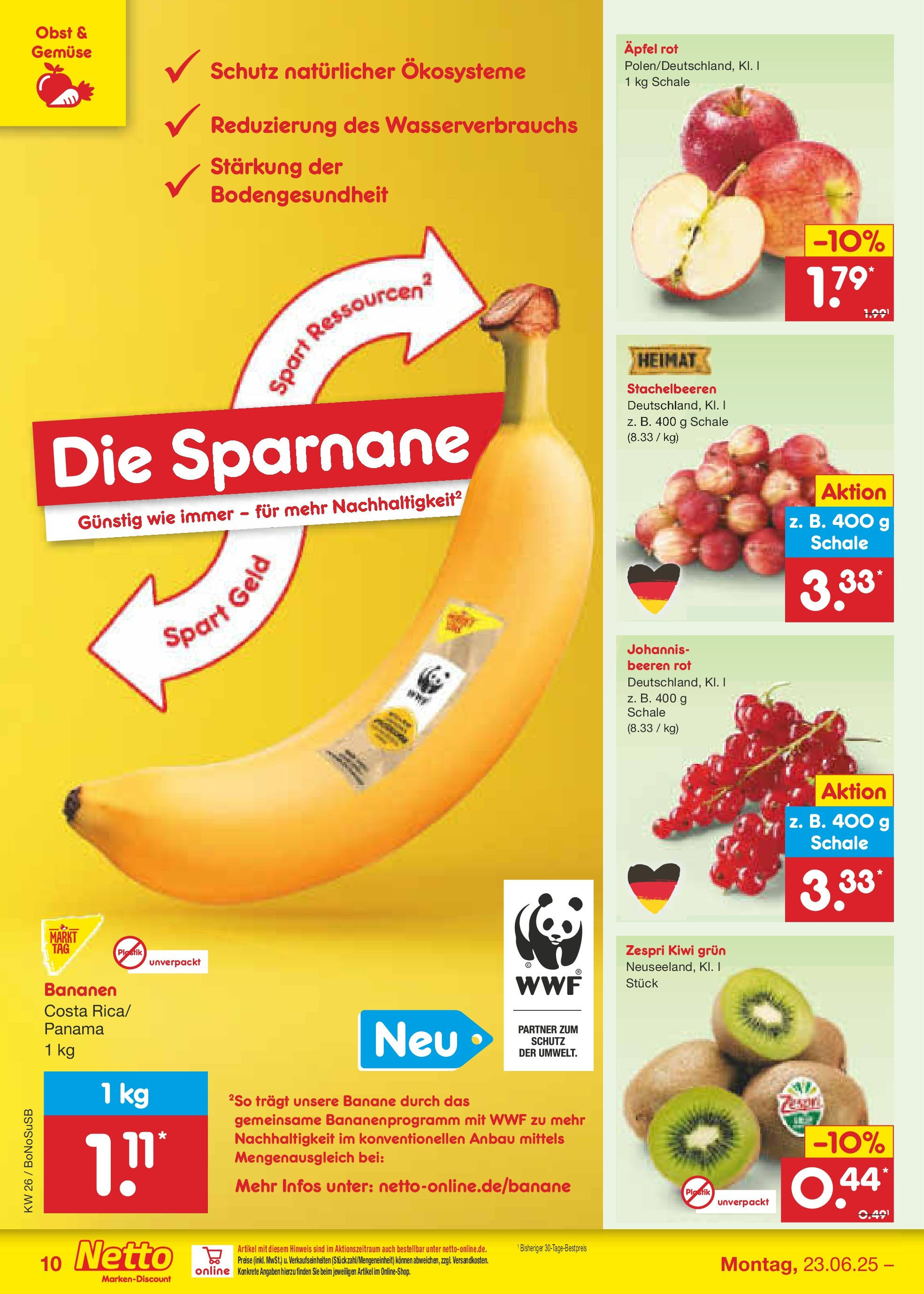 Netto Marken-Discount prospekt Herne (ab 22.06.2025) » Angebote | Seite: 14 | Produkte: Äpfel, Bananen, Gemüse, Obst Netto Marken-Discount prospekt Herne (ab 22.06.2025) » Angebote | Seite: 14 | Produkte: Äpfel, Bananen, Gemüse, Obst
