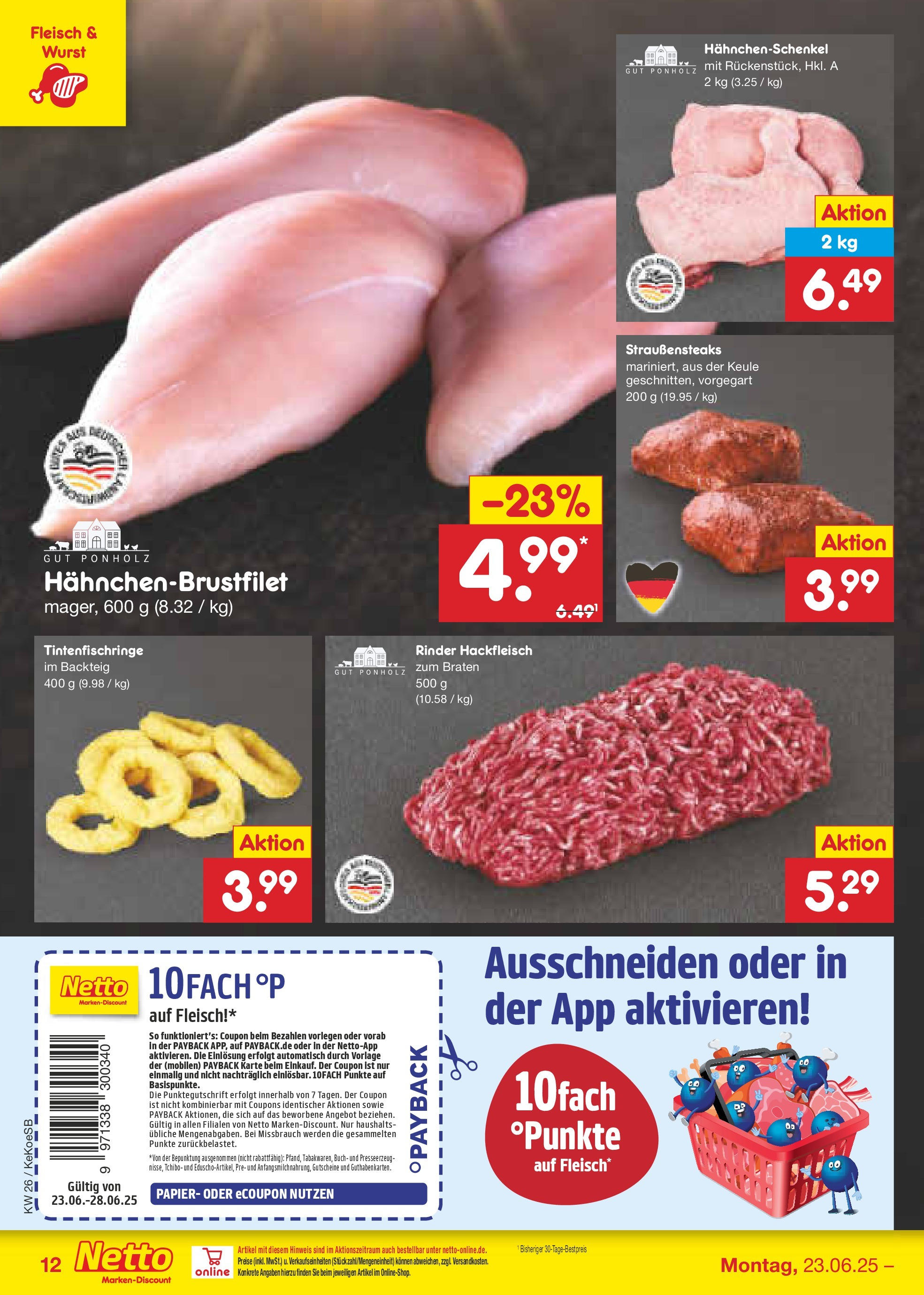 Netto Marken-Discount prospekt Köln	 (ab 22.06.2025) » Angebote | Seite: 18 | Produkte: Hahnchenschenkel, Wurst, Fleisch, Hackfleisch