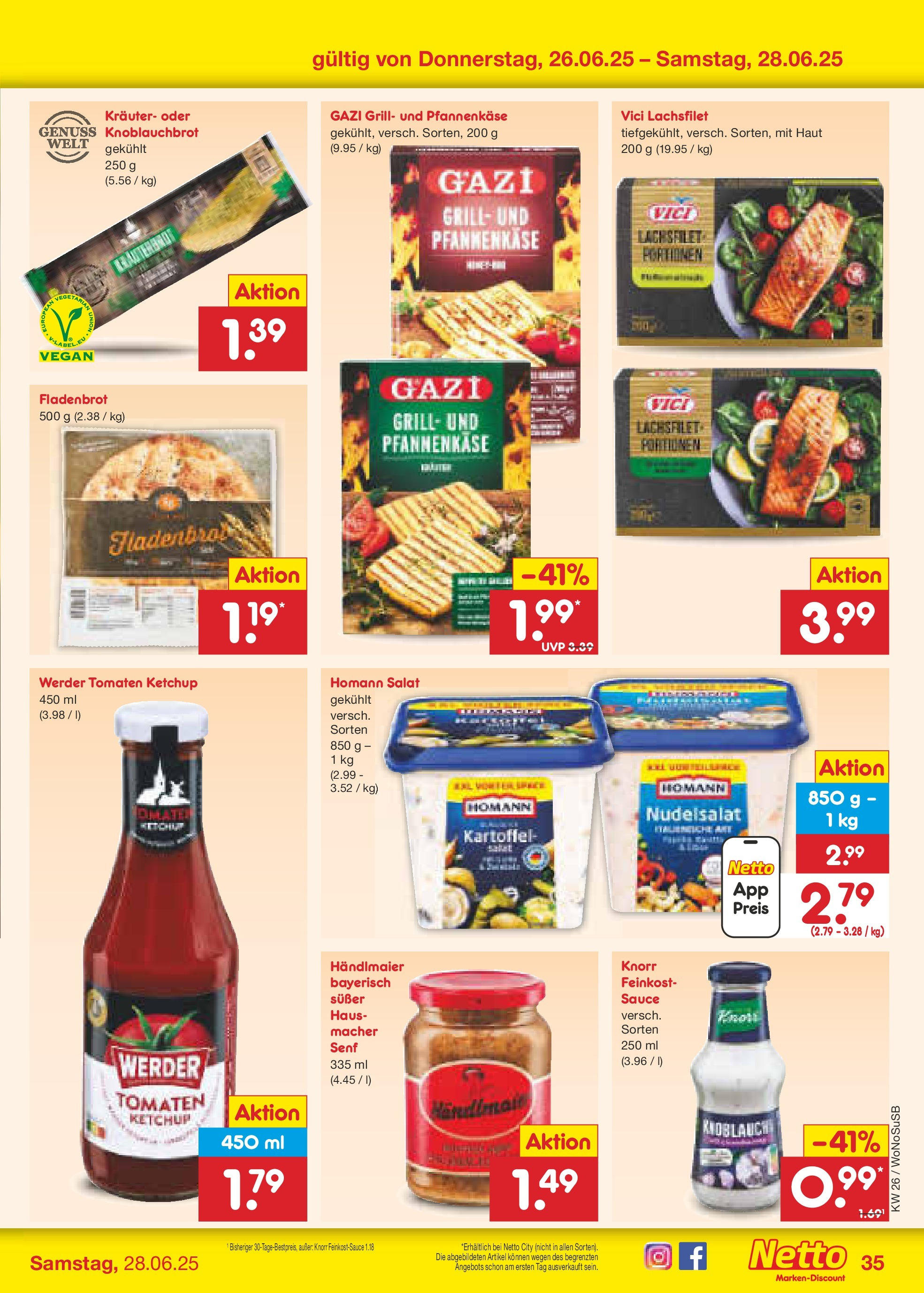 Netto Marken-Discount prospekt Lahnau (ab 22.06.2025) » Angebote | Seite: 51 | Produkte: Grill, Knorr, Knoblauch, Salat Netto Marken-Discount prospekt Lahnau (ab 22.06.2025) » Angebote | Seite: 51 | Produkte: Grill, Knorr, Knoblauch, Salat
