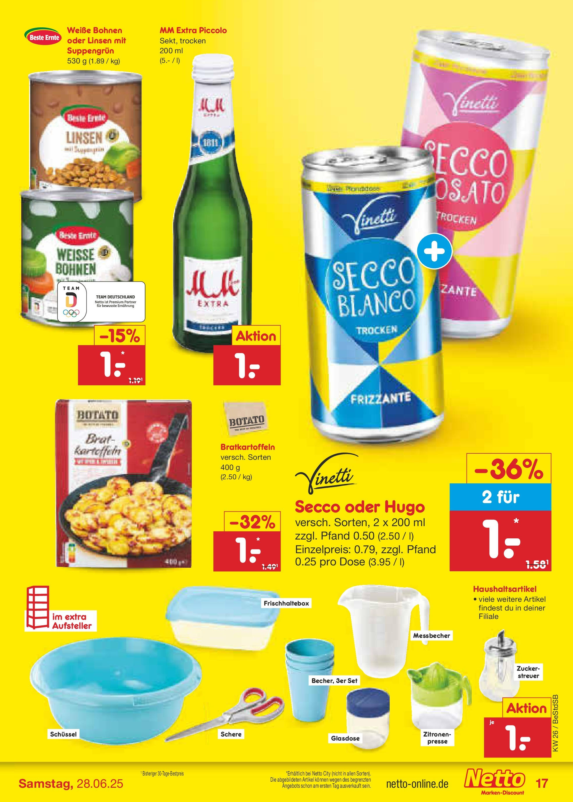 Netto Marken-Discount prospekt Berlin-Spandau (ab 22.06.2025) » Angebote | Seite: 23 | Produkte: Presse, Kartoffeln, Zucker, Hugo Netto Marken-Discount prospekt Berlin-Spandau (ab 22.06.2025) » Angebote | Seite: 23 | Produkte: Presse, Kartoffeln, Zucker, Hugo