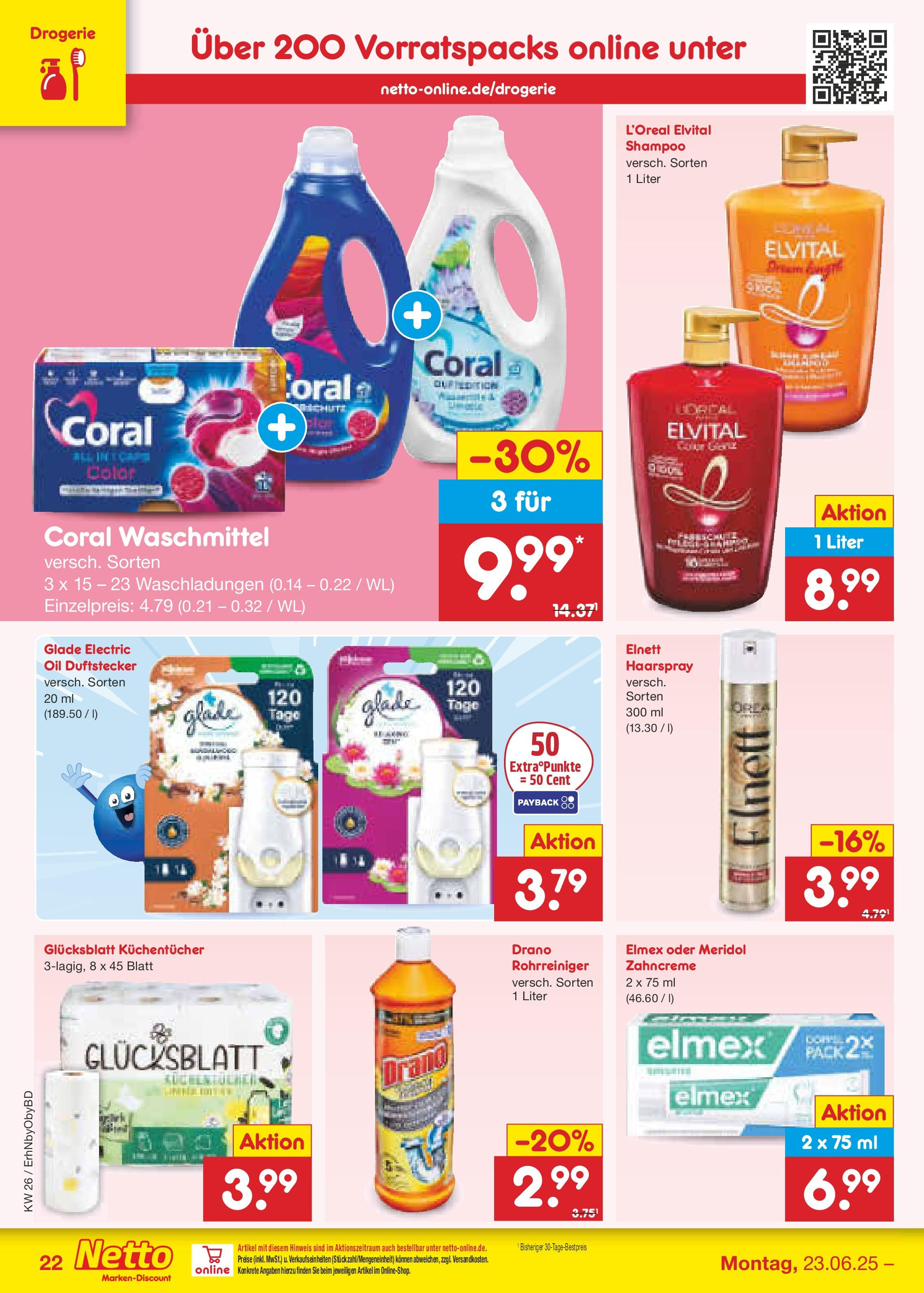 Netto Marken-Discount prospekt Ergolding (ab 22.06.2025) » Angebote | Seite: 30 | Produkte: Coral, Coral waschmittel, Shampoo, Waschmittel Netto Marken-Discount prospekt Ergolding (ab 22.06.2025) » Angebote | Seite: 30 | Produkte: Coral, Coral waschmittel, Shampoo, Waschmittel