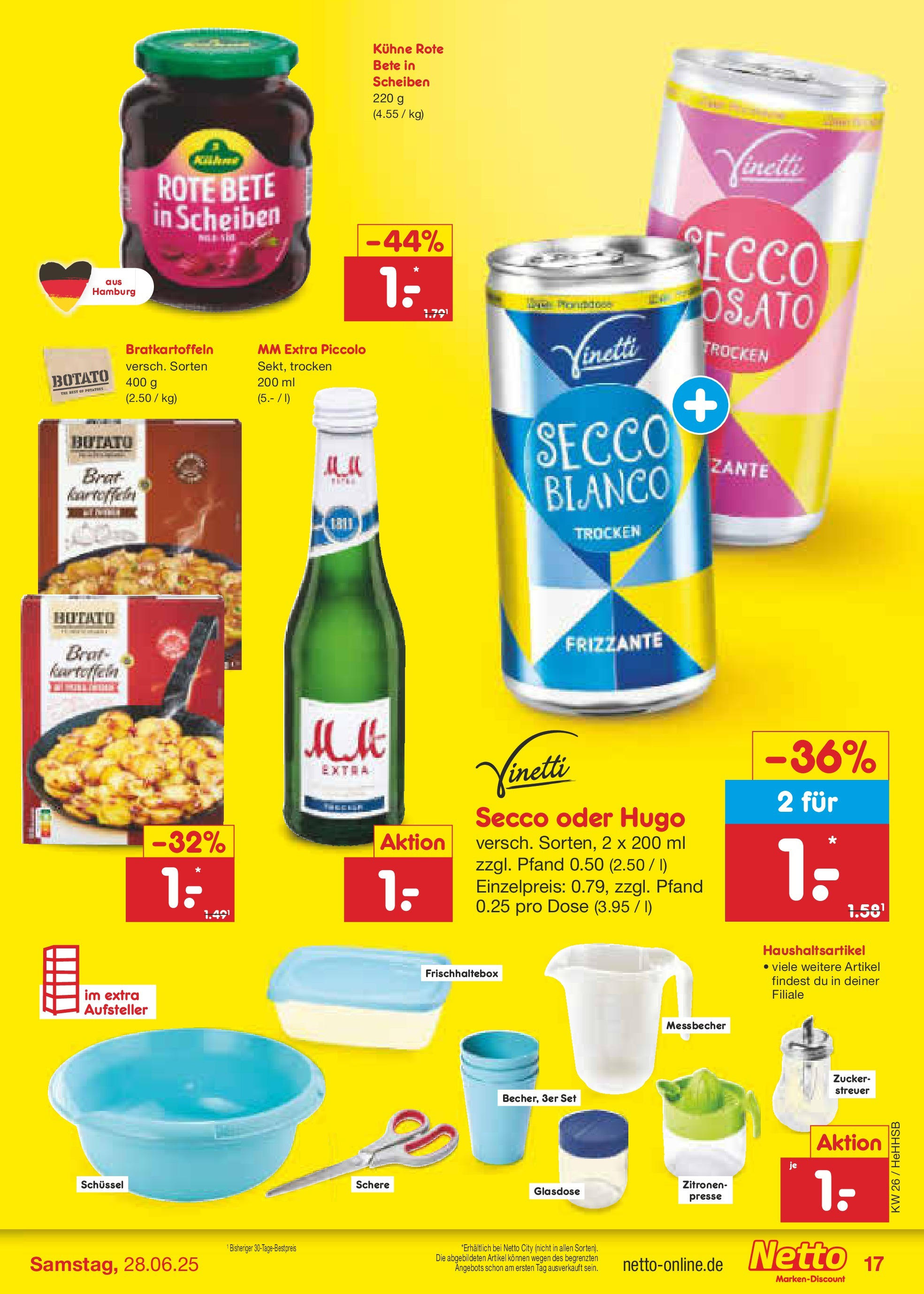 Netto Marken-Discount prospekt Hamburg (ab 22.06.2025) » Angebote | Seite: 23 | Produkte: Presse, Zucker, Hugo, Zitronen Netto Marken-Discount prospekt Hamburg (ab 22.06.2025) » Angebote | Seite: 23 | Produkte: Presse, Zucker, Hugo, Zitronen