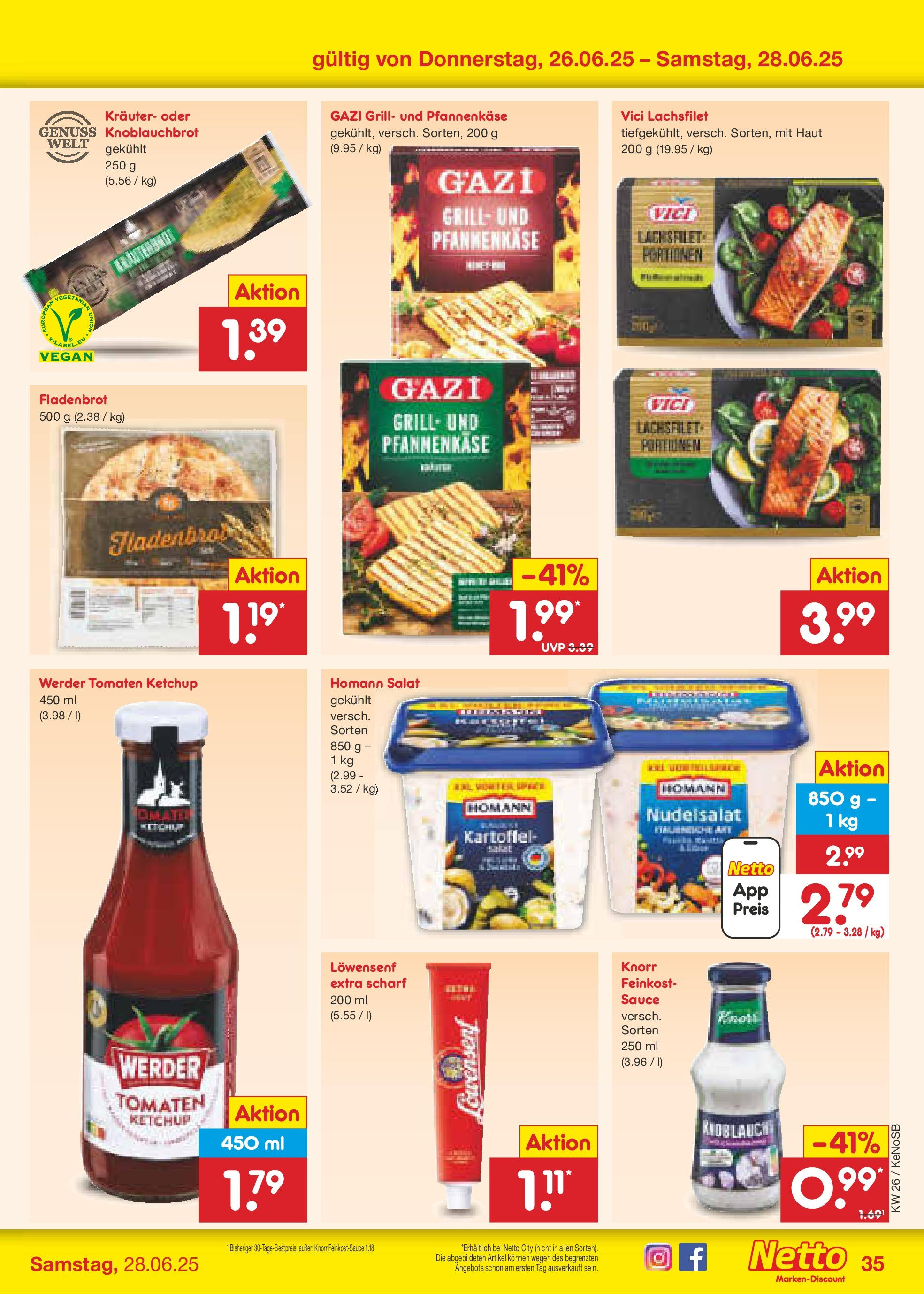 Netto Marken-Discount prospekt Bonn (ab 22.06.2025) » Angebote | Seite: 51 | Produkte: Tomaten, Knorr, Knoblauch, Ketchup Netto Marken-Discount prospekt Bonn (ab 22.06.2025) » Angebote | Seite: 51 | Produkte: Tomaten, Knorr, Knoblauch, Ketchup