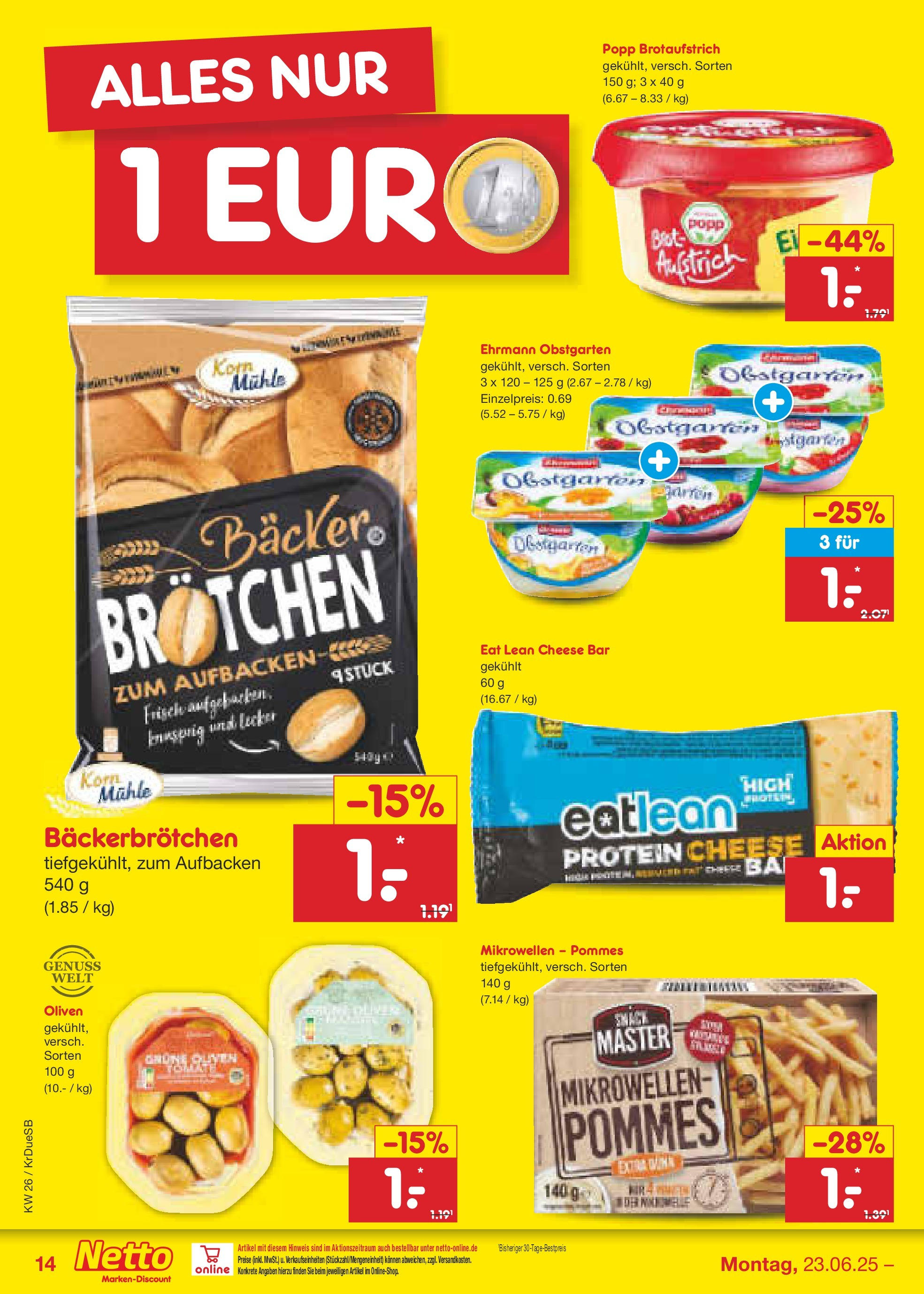 Netto Marken-Discount prospekt Düsseldorf-Rath (ab 22.06.2025) » Angebote | Seite: 20 | Produkte: Mühle, Pommes Netto Marken-Discount prospekt Düsseldorf-Rath (ab 22.06.2025) » Angebote | Seite: 20 | Produkte: Mühle, Pommes