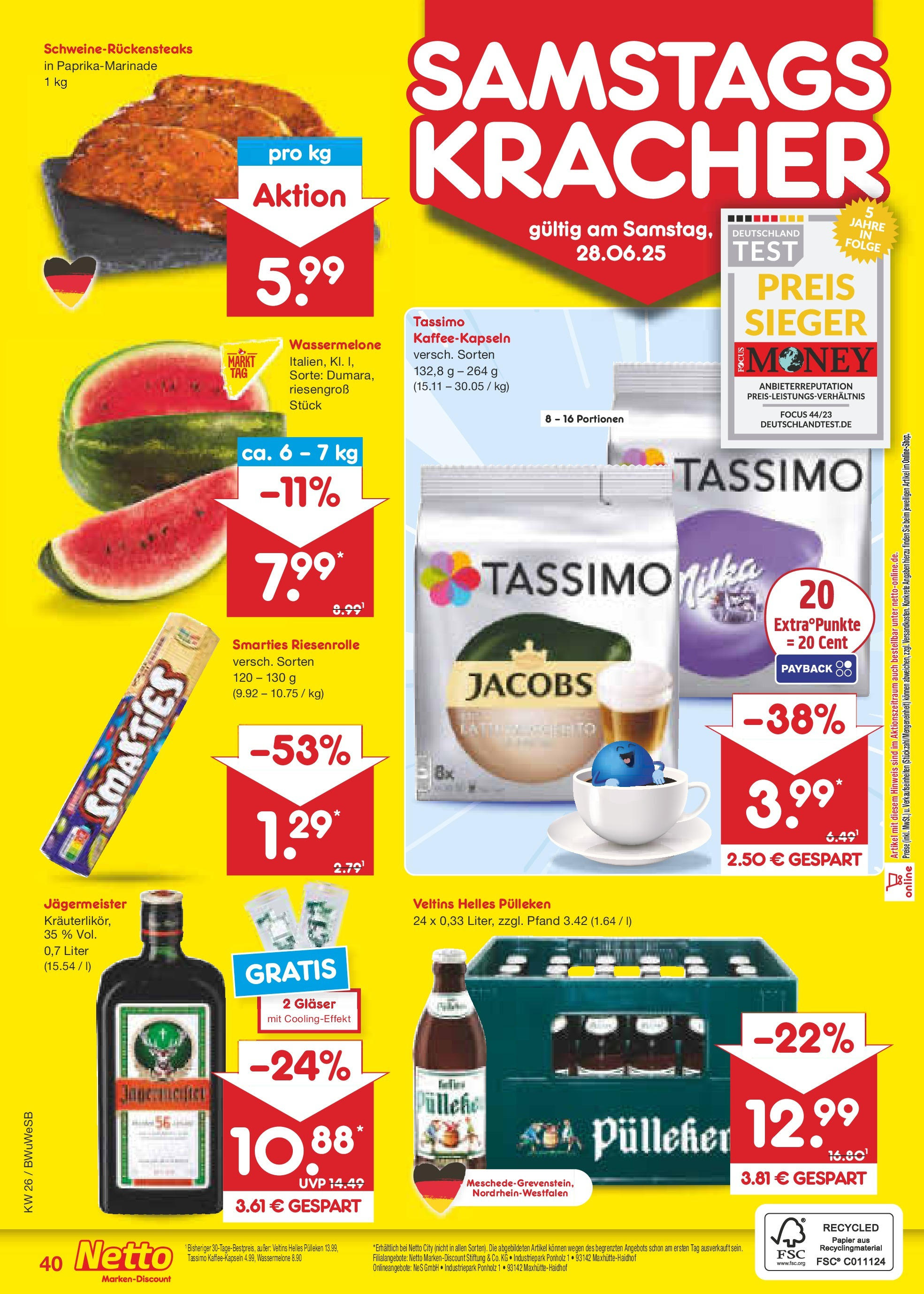 Netto Marken-Discount prospekt Stemwede-Dielingen (ab 22.06.2025) » Angebote | Seite: 58 | Produkte: Helles pulleken, Jägermeister, Tassimo, Veltins Netto Marken-Discount prospekt Stemwede-Dielingen (ab 22.06.2025) » Angebote | Seite: 58 | Produkte: Helles pulleken, Jägermeister, Tassimo, Veltins