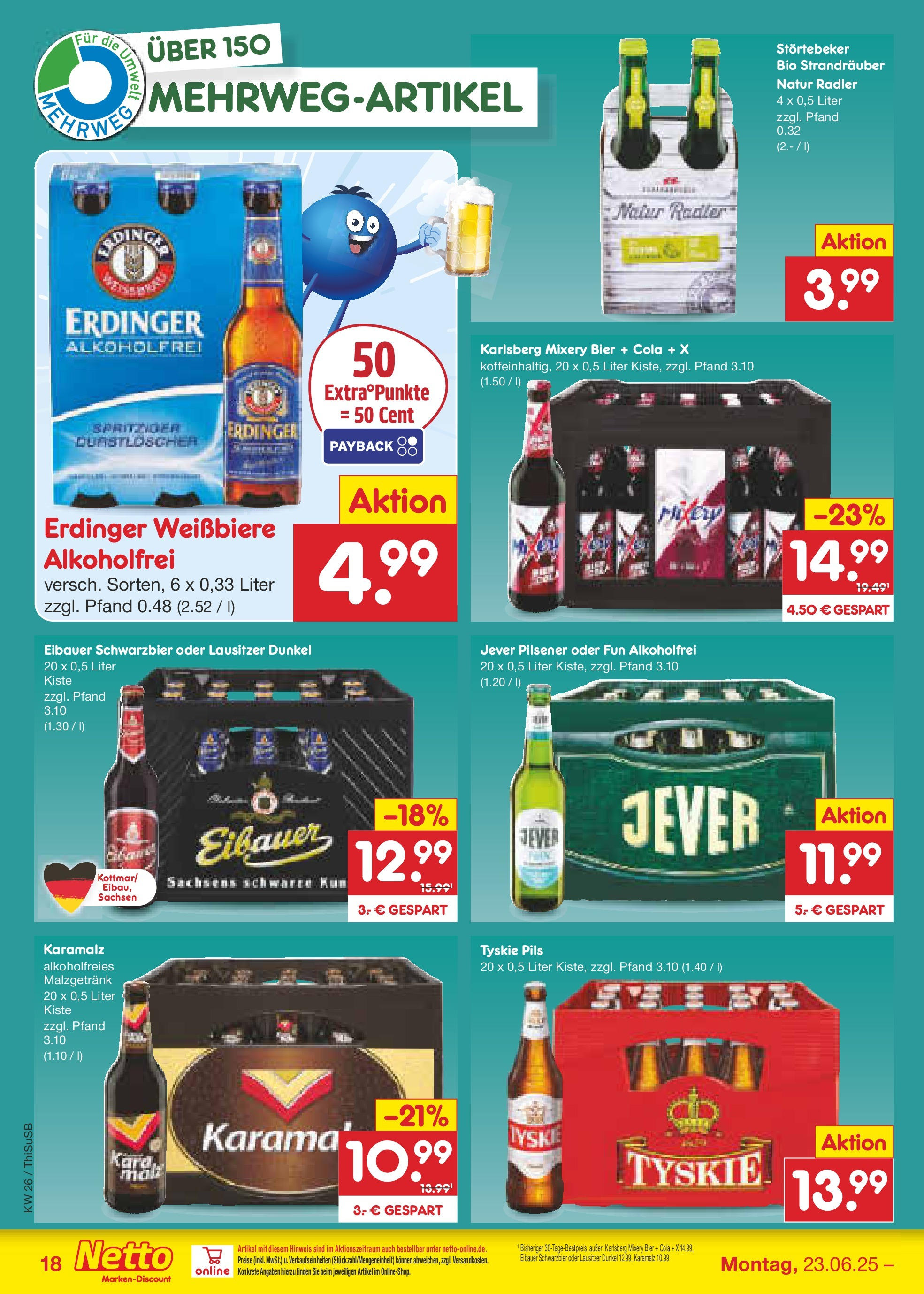 Netto Marken-Discount prospekt Pirna (ab 22.06.2025) » Angebote | Seite: 26 | Produkte: Erdinger, Pils, Radler, Mixery Netto Marken-Discount prospekt Pirna (ab 22.06.2025) » Angebote | Seite: 26 | Produkte: Erdinger, Pils, Radler, Mixery