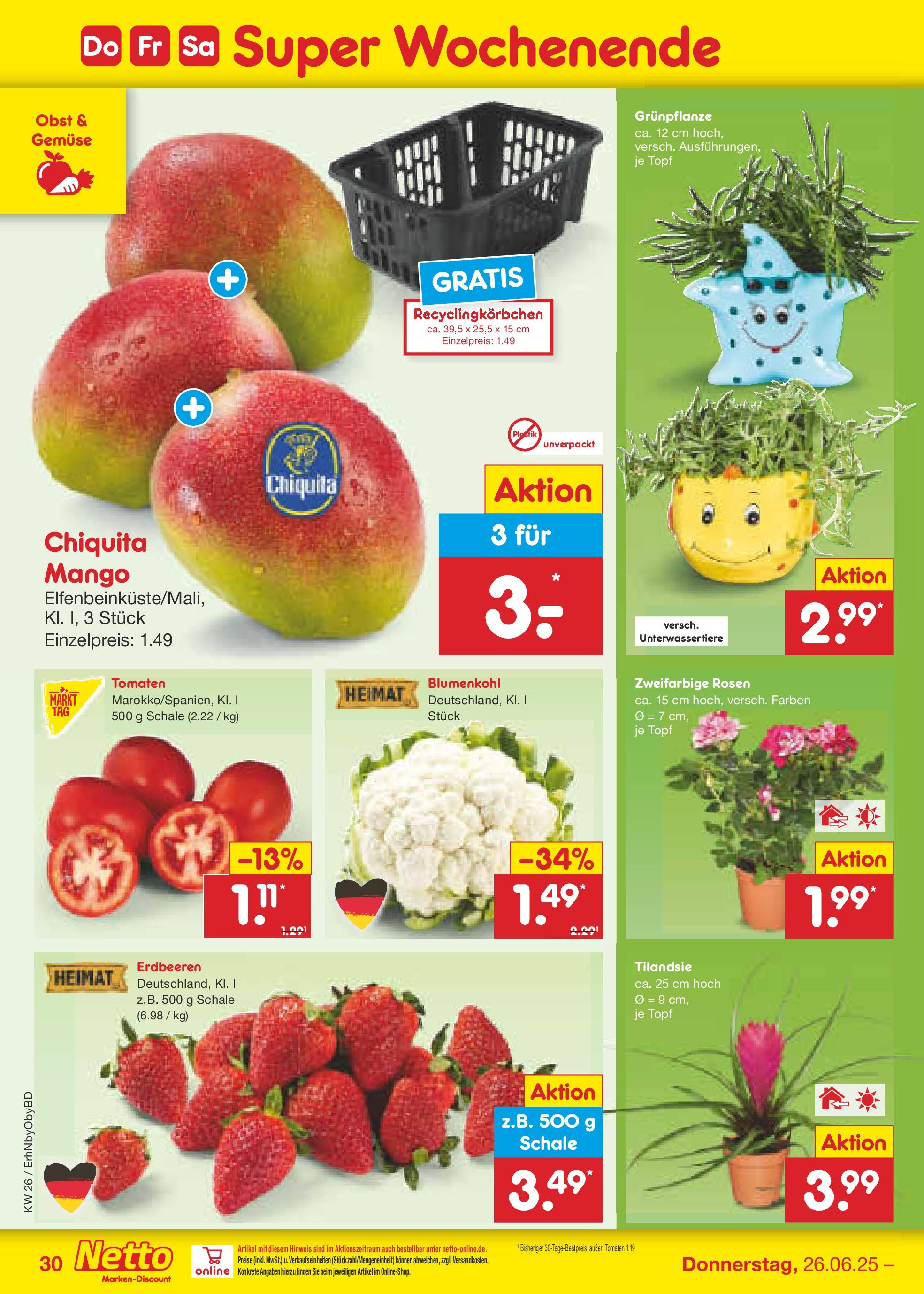 Netto Marken-Discount prospekt Ergolding (ab 22.06.2025) » Angebote | Seite: 44 | Produkte: Tomaten, Gemüse, Mango, Blumenkohl Netto Marken-Discount prospekt Ergolding (ab 22.06.2025) » Angebote | Seite: 44 | Produkte: Tomaten, Gemüse, Mango, Blumenkohl