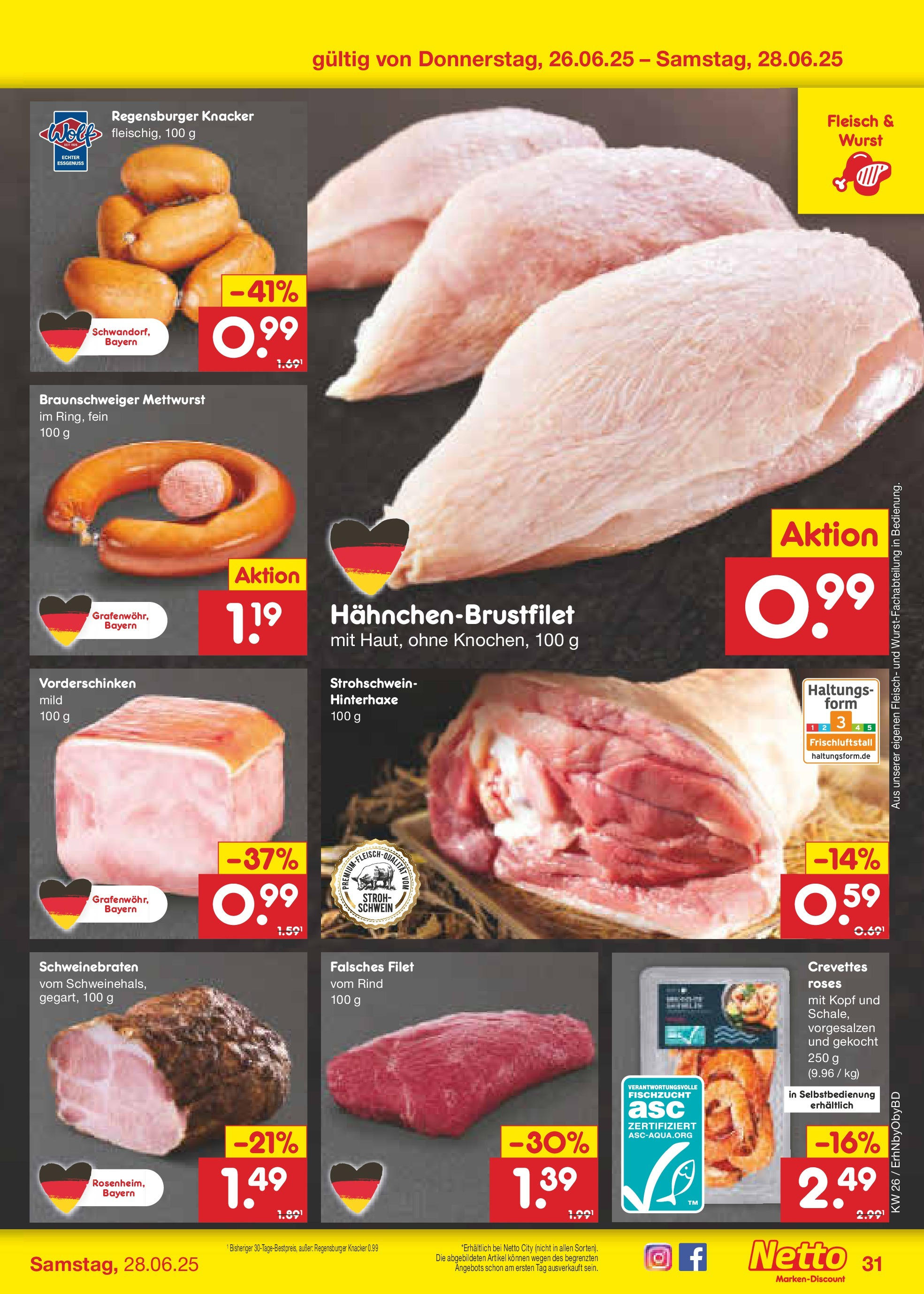 Netto Marken-Discount prospekt Ergolding (ab 22.06.2025) » Angebote | Seite: 45 | Produkte: Wurst, Fleisch Netto Marken-Discount prospekt Ergolding (ab 22.06.2025) » Angebote | Seite: 45 | Produkte: Wurst, Fleisch