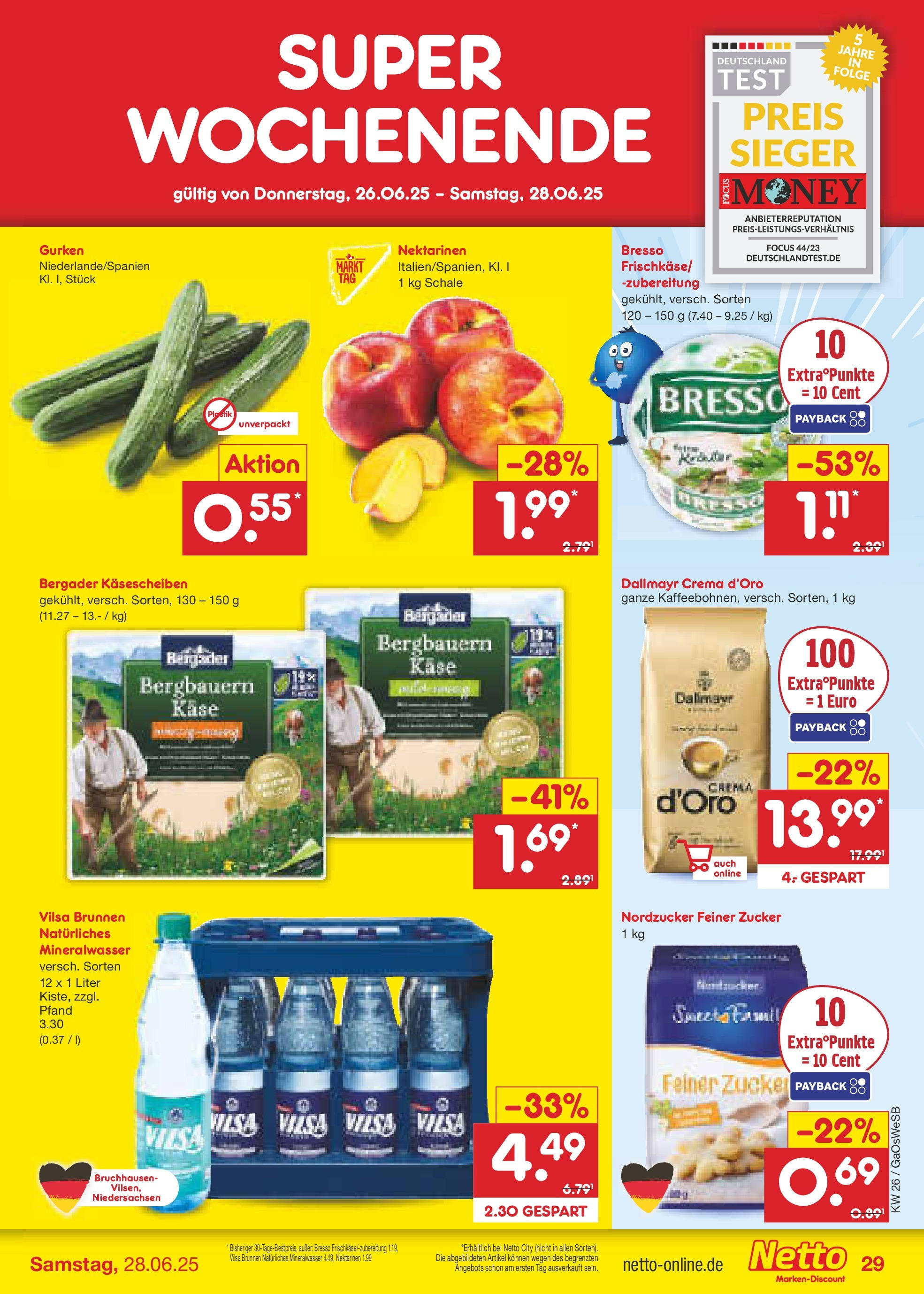 Netto Marken-Discount prospekt Bremen-Lesum (ab 22.06.2025) » Angebote | Seite: 43 | Produkte: Käse, Bresso, Dallmayr, Gurken Netto Marken-Discount prospekt Bremen-Lesum (ab 22.06.2025) » Angebote | Seite: 43 | Produkte: Käse, Bresso, Dallmayr, Gurken