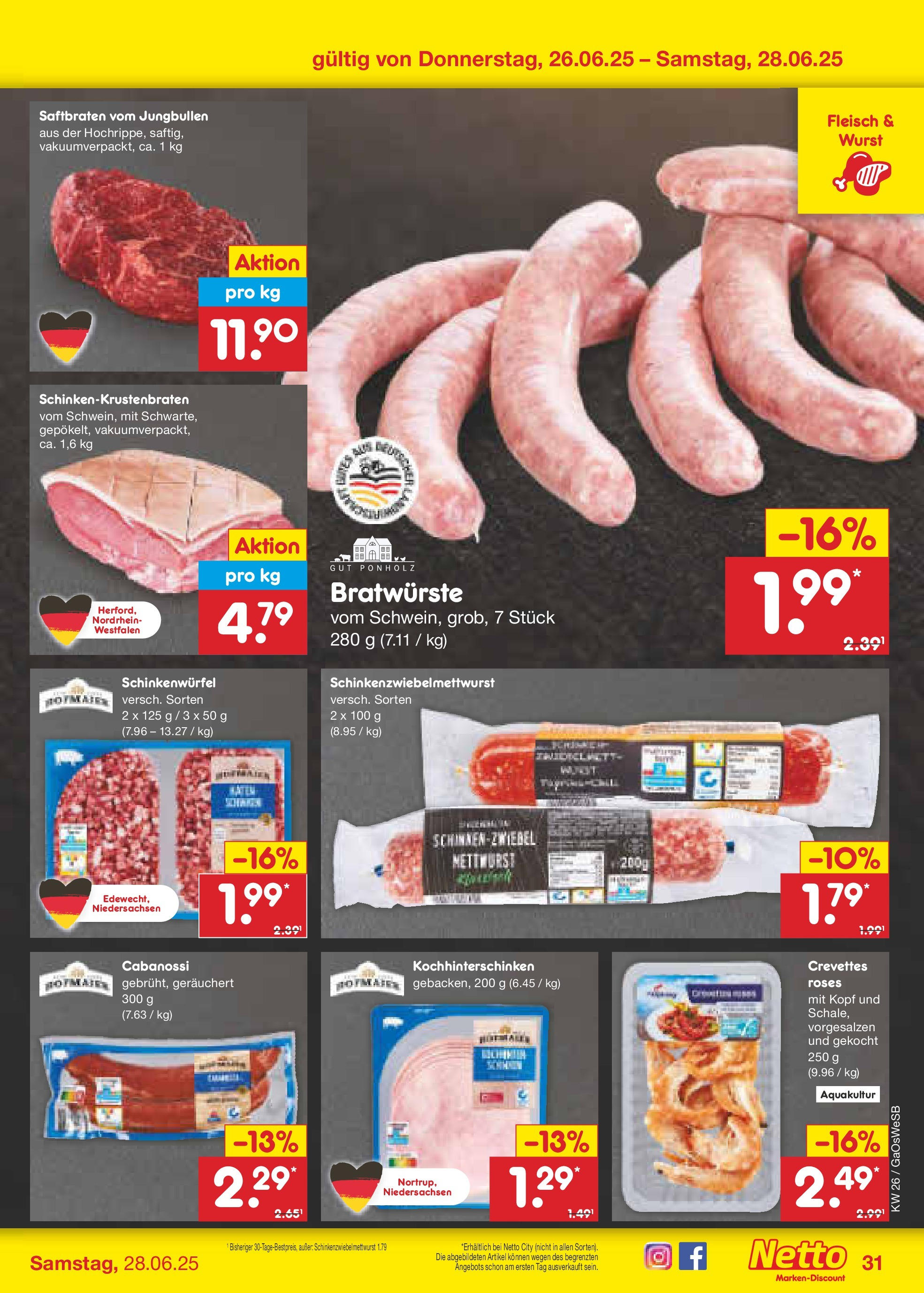Netto Marken-Discount prospekt Bremen-Lesum (ab 22.06.2025) » Angebote | Seite: 45 | Produkte: Wurst, Fleisch Netto Marken-Discount prospekt Bremen-Lesum (ab 22.06.2025) » Angebote | Seite: 45 | Produkte: Wurst, Fleisch