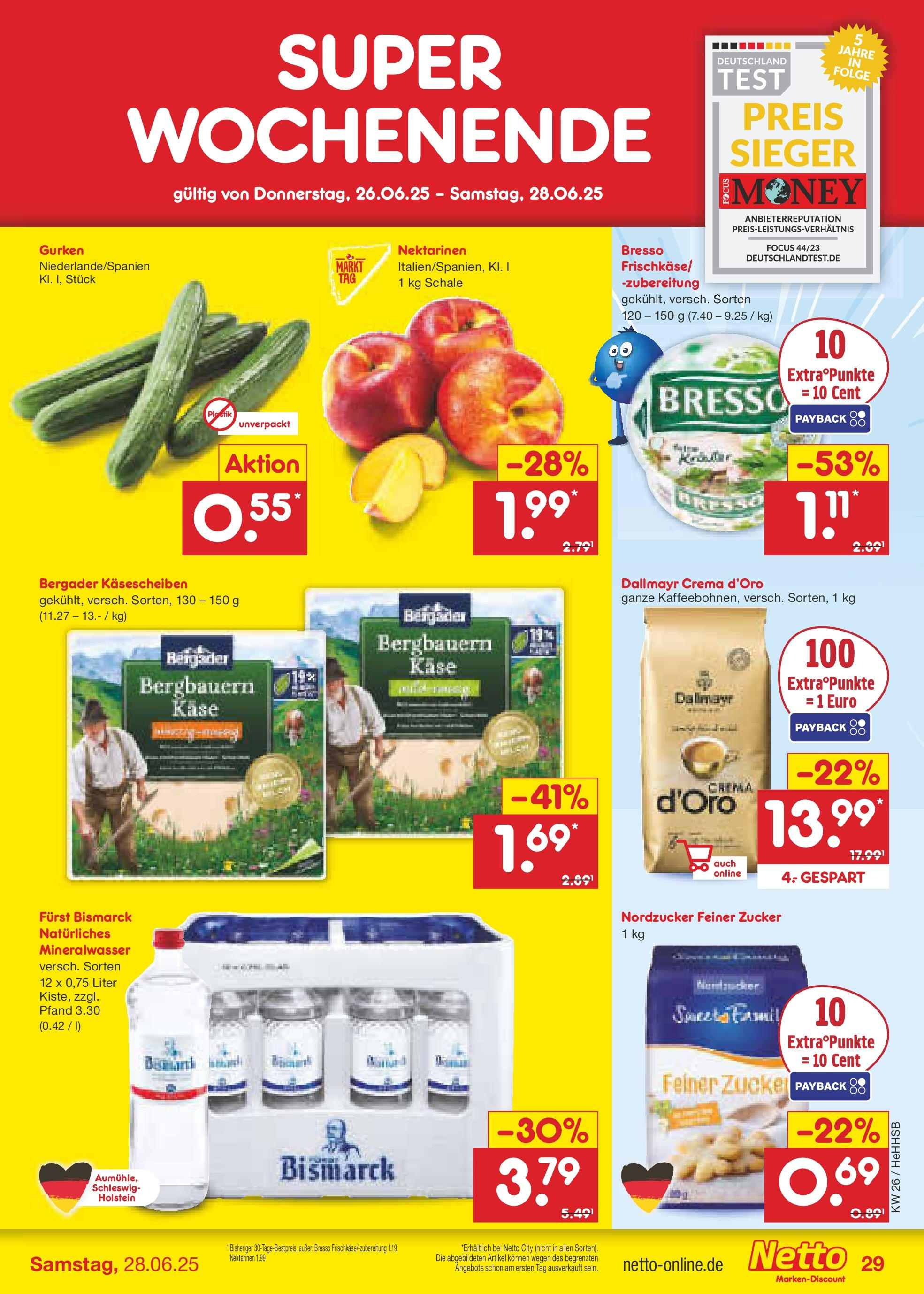 Netto Marken-Discount prospekt Hamburg (ab 22.06.2025) » Angebote | Seite: 43 | Produkte: Bresso, Mineralwasser, Zucker, Gurken Netto Marken-Discount prospekt Hamburg (ab 22.06.2025) » Angebote | Seite: 43 | Produkte: Bresso, Mineralwasser, Zucker, Gurken
