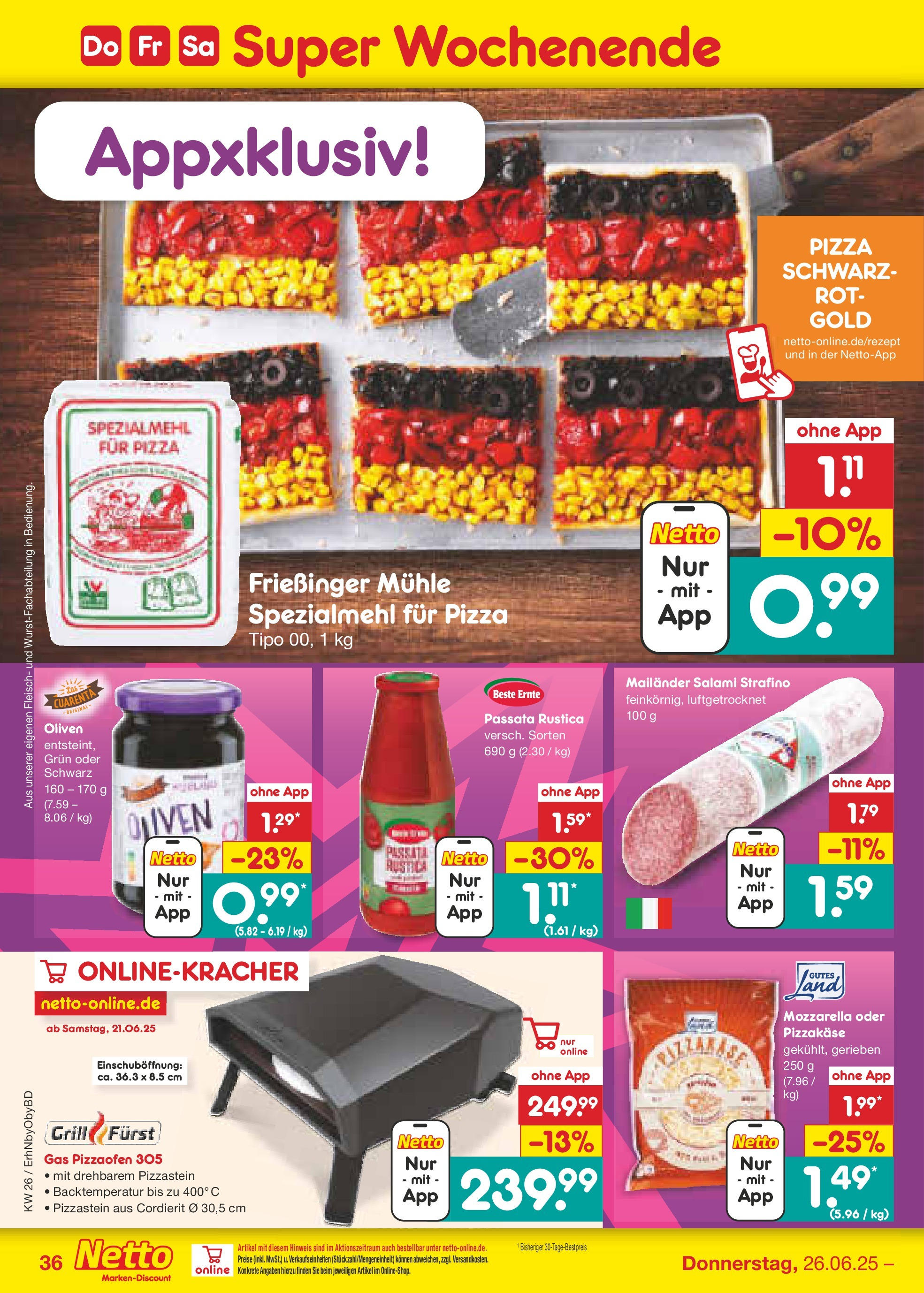 Netto Marken-Discount prospekt Ergolding (ab 22.06.2025) » Angebote | Seite: 54 | Produkte: Mozzarella, Salami, Pizza, Fleisch Netto Marken-Discount prospekt Ergolding (ab 22.06.2025) » Angebote | Seite: 54 | Produkte: Mozzarella, Salami, Pizza, Fleisch