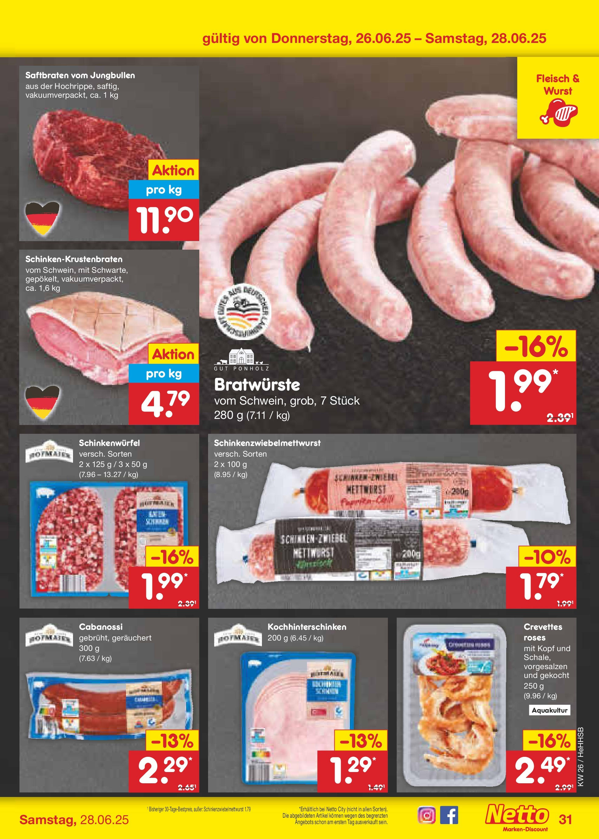Netto Marken-Discount prospekt Hamburg (ab 22.06.2025) » Angebote | Seite: 45 | Produkte: Wurst, Schinken, Fleisch Netto Marken-Discount prospekt Hamburg (ab 22.06.2025) » Angebote | Seite: 45 | Produkte: Wurst, Schinken, Fleisch