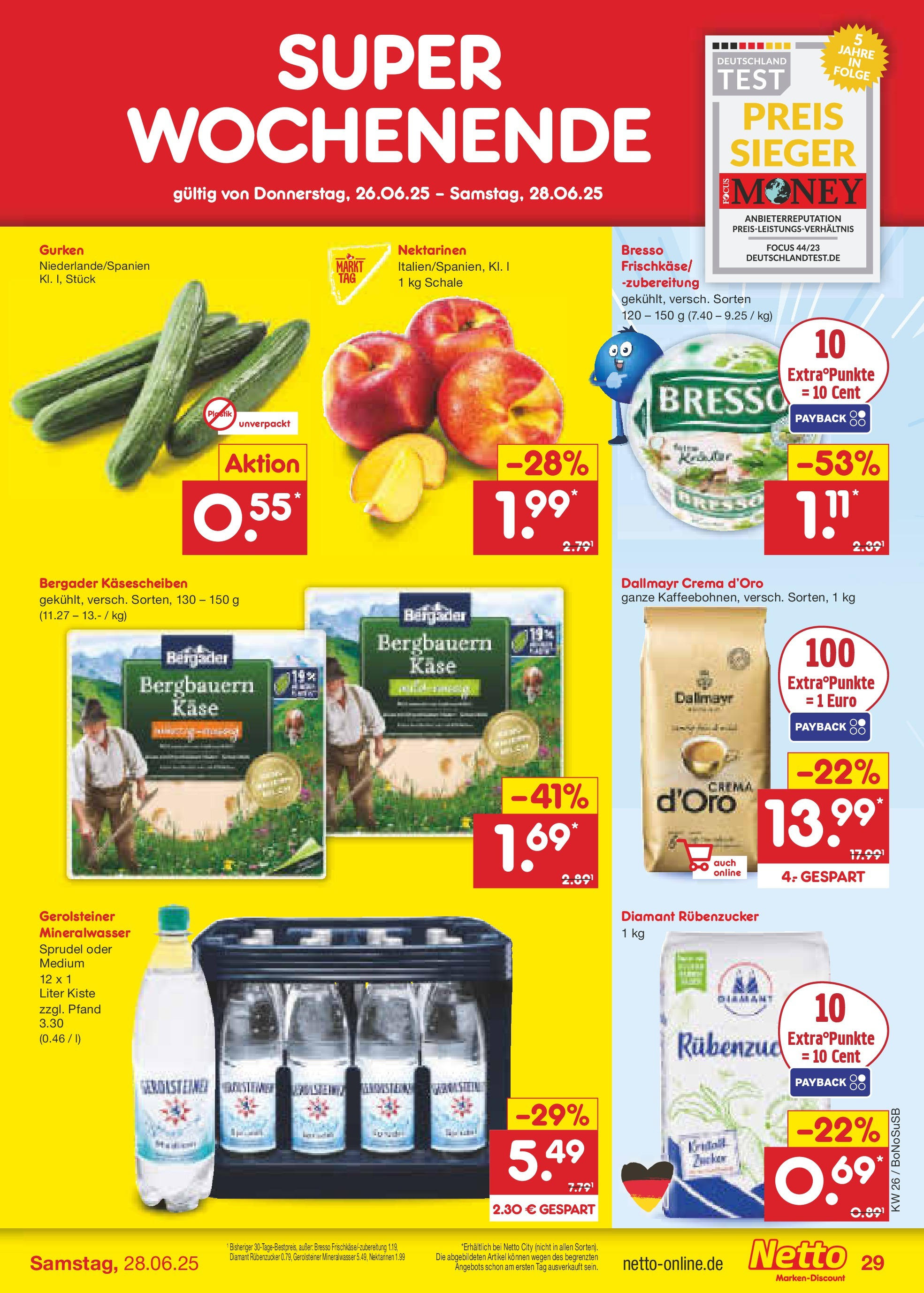 Netto Marken-Discount prospekt Herne (ab 22.06.2025) » Angebote | Seite: 43 | Produkte: Nektarinen, Mineralwasser, Dallmayr, Gerolsteiner Netto Marken-Discount prospekt Herne (ab 22.06.2025) » Angebote | Seite: 43 | Produkte: Nektarinen, Mineralwasser, Dallmayr, Gerolsteiner