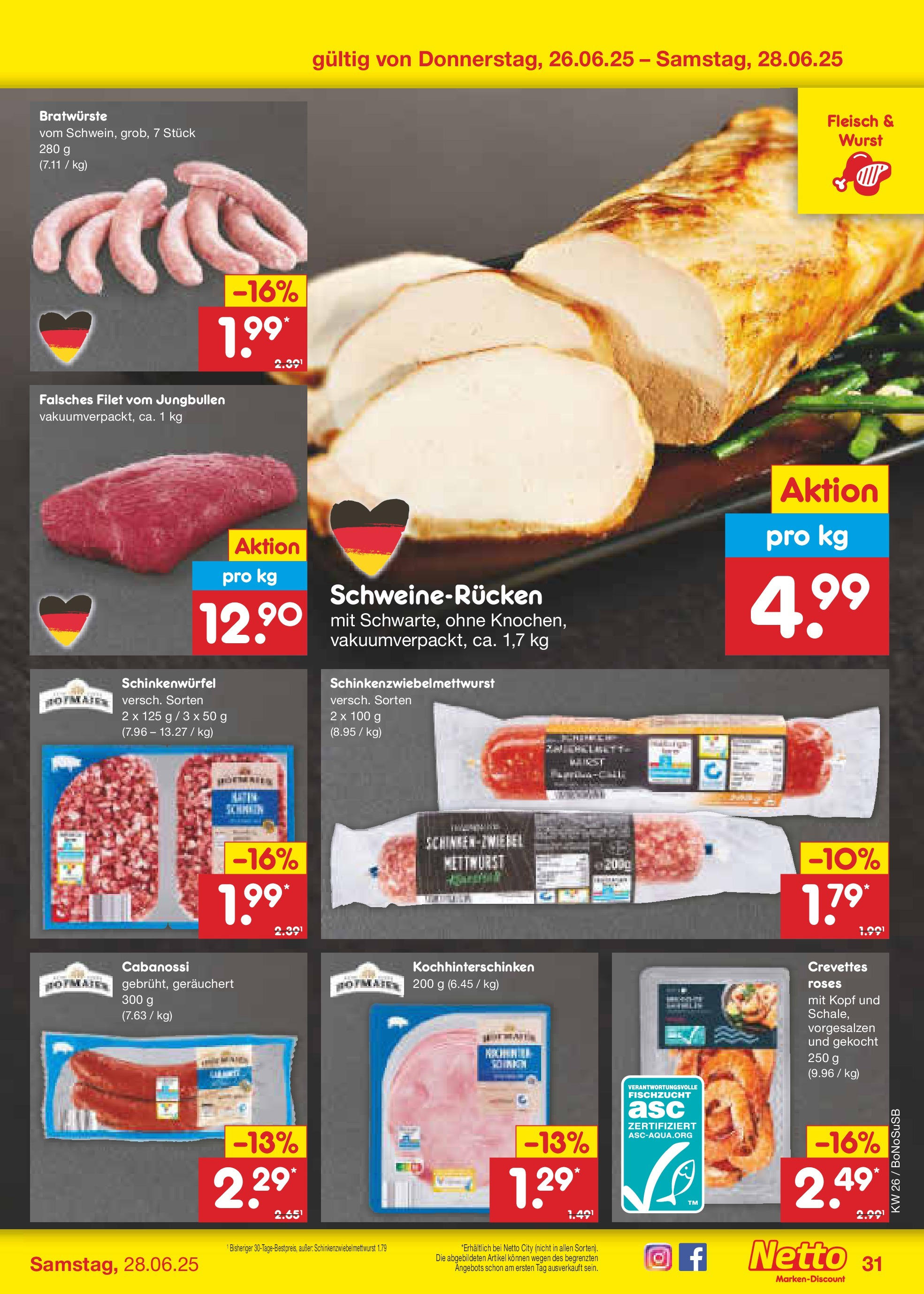 Netto Marken-Discount prospekt Herne (ab 22.06.2025) » Angebote | Seite: 45 | Produkte: Wurst, Schweinerucken, Fleisch Netto Marken-Discount prospekt Herne (ab 22.06.2025) » Angebote | Seite: 45 | Produkte: Wurst, Schweinerucken, Fleisch