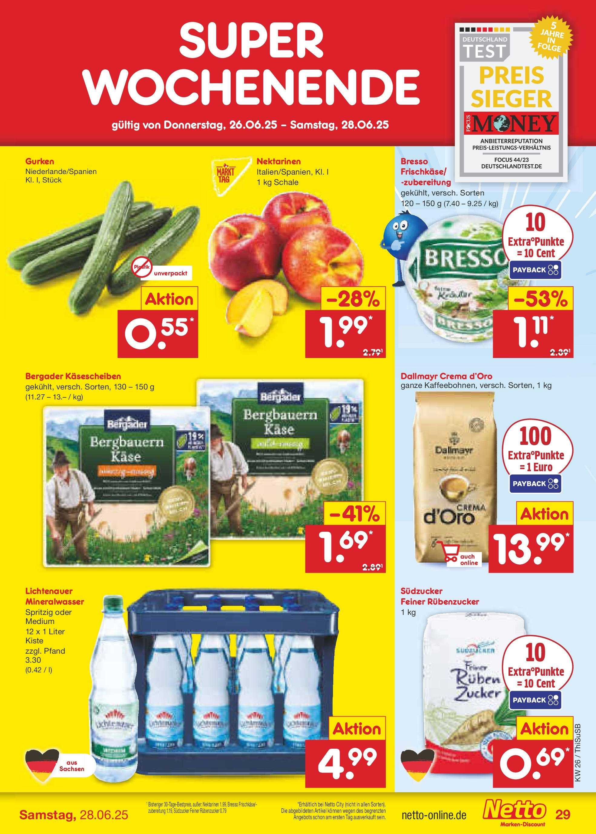 Netto Marken-Discount prospekt Pirna (ab 22.06.2025) » Angebote | Seite: 43 | Produkte: Nektarinen, Bresso, Zucker, Gurken Netto Marken-Discount prospekt Pirna (ab 22.06.2025) » Angebote | Seite: 43 | Produkte: Nektarinen, Bresso, Zucker, Gurken